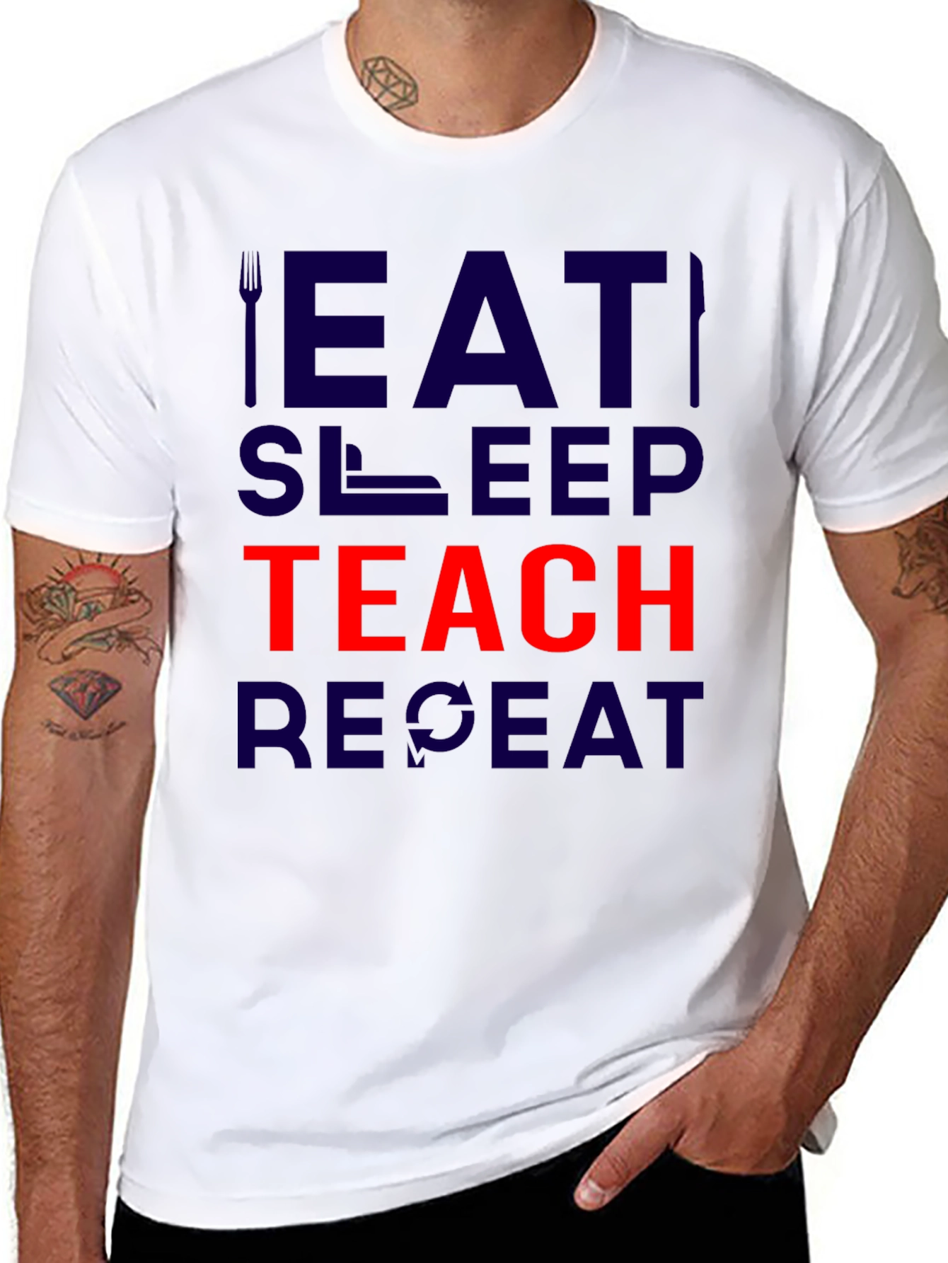 Eat Sleep Teach Repeat Graphic T-Shirt