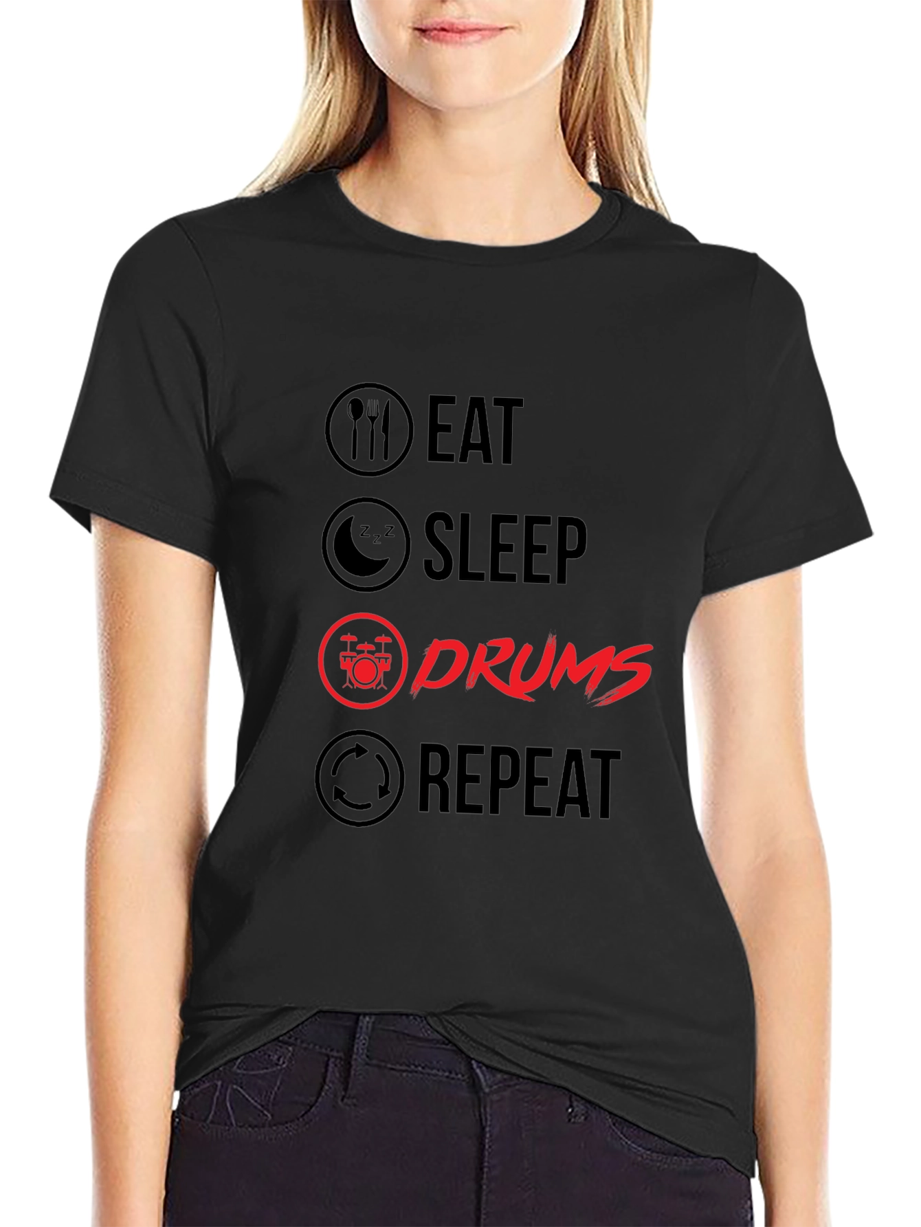 Eat Sleep Drums Repeat T-Shirt | Musician Tee