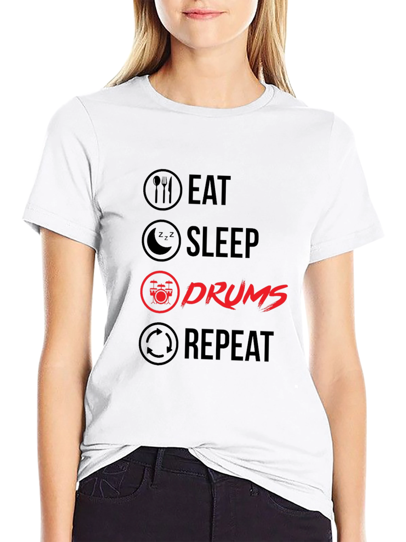 Eat Sleep Drums Repeat T-Shirt | Musician Tee