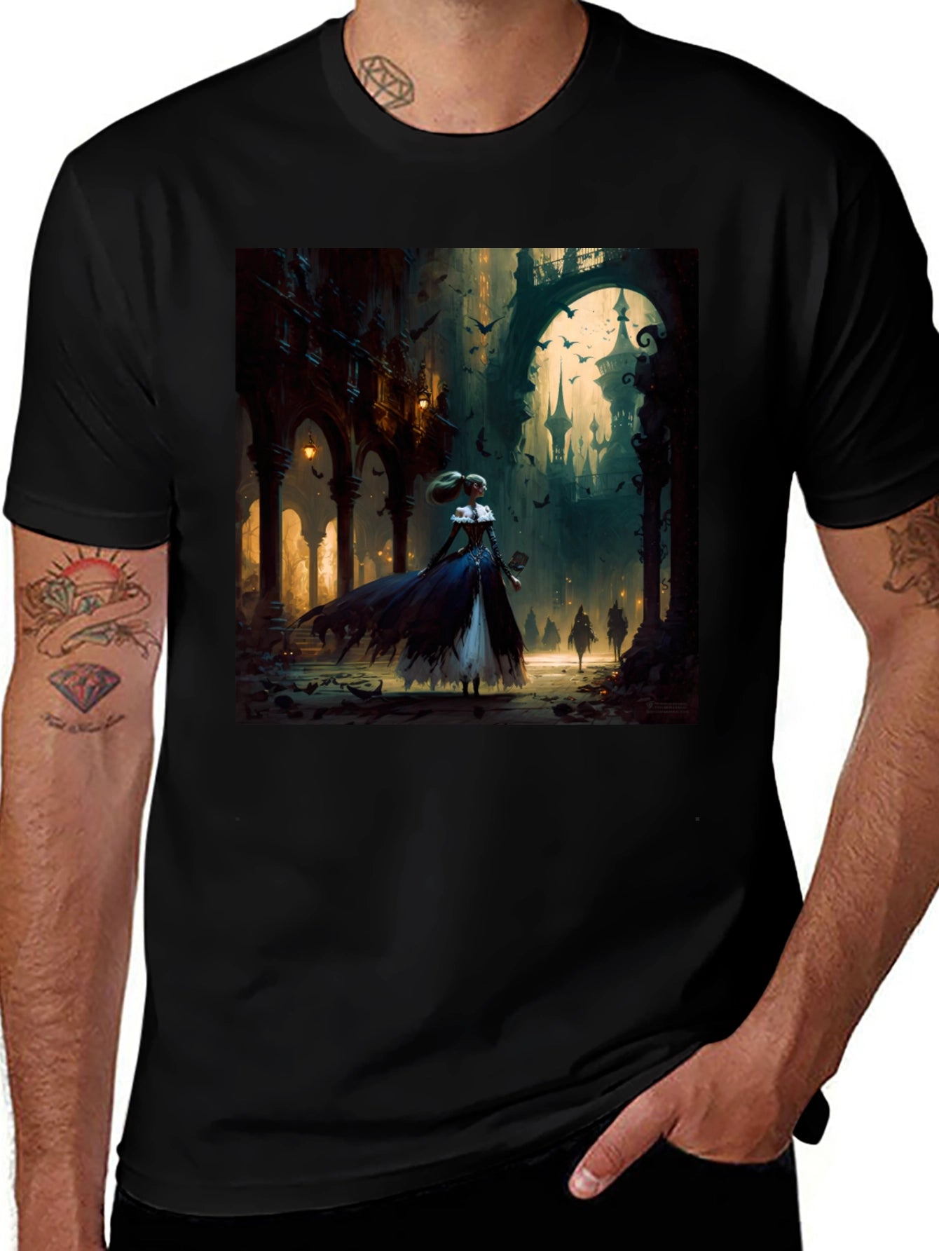 Gothic Fantasy T-Shirt - Dark Castle Design