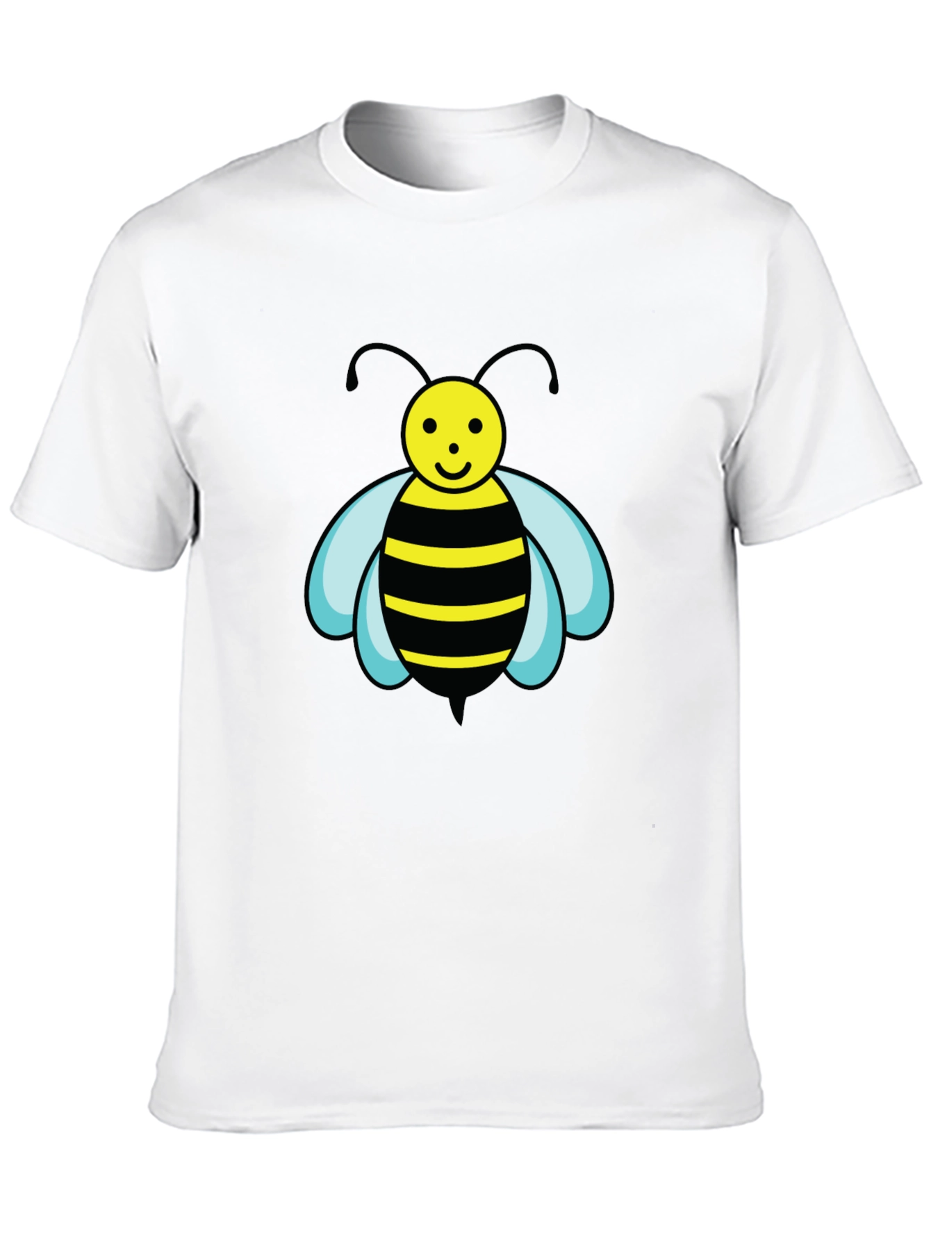 Bee Graphic Black T-Shirt - Cartoon Style