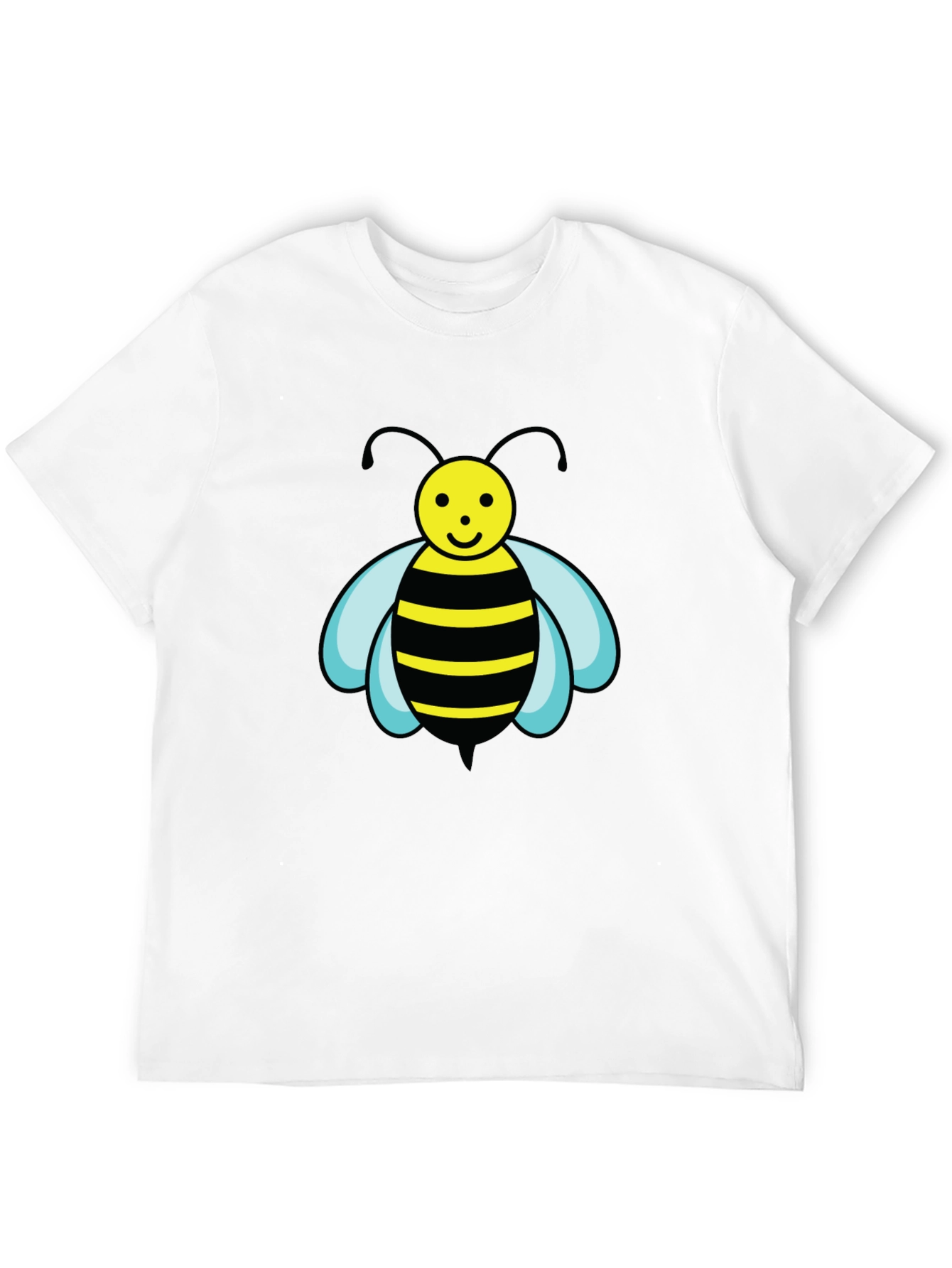 Bee Graphic Black T-Shirt - Cartoon Style