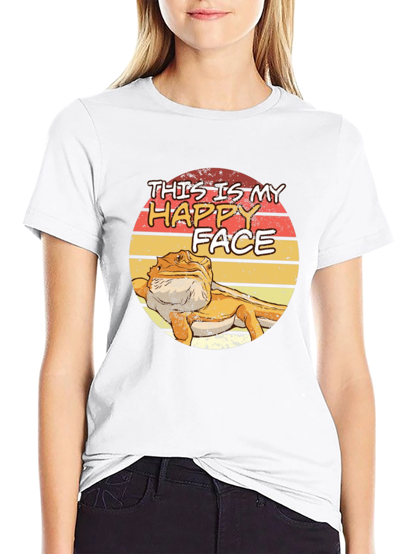 Bearded Dragon Happy Face T-Shirt - Lizard Lover Tee