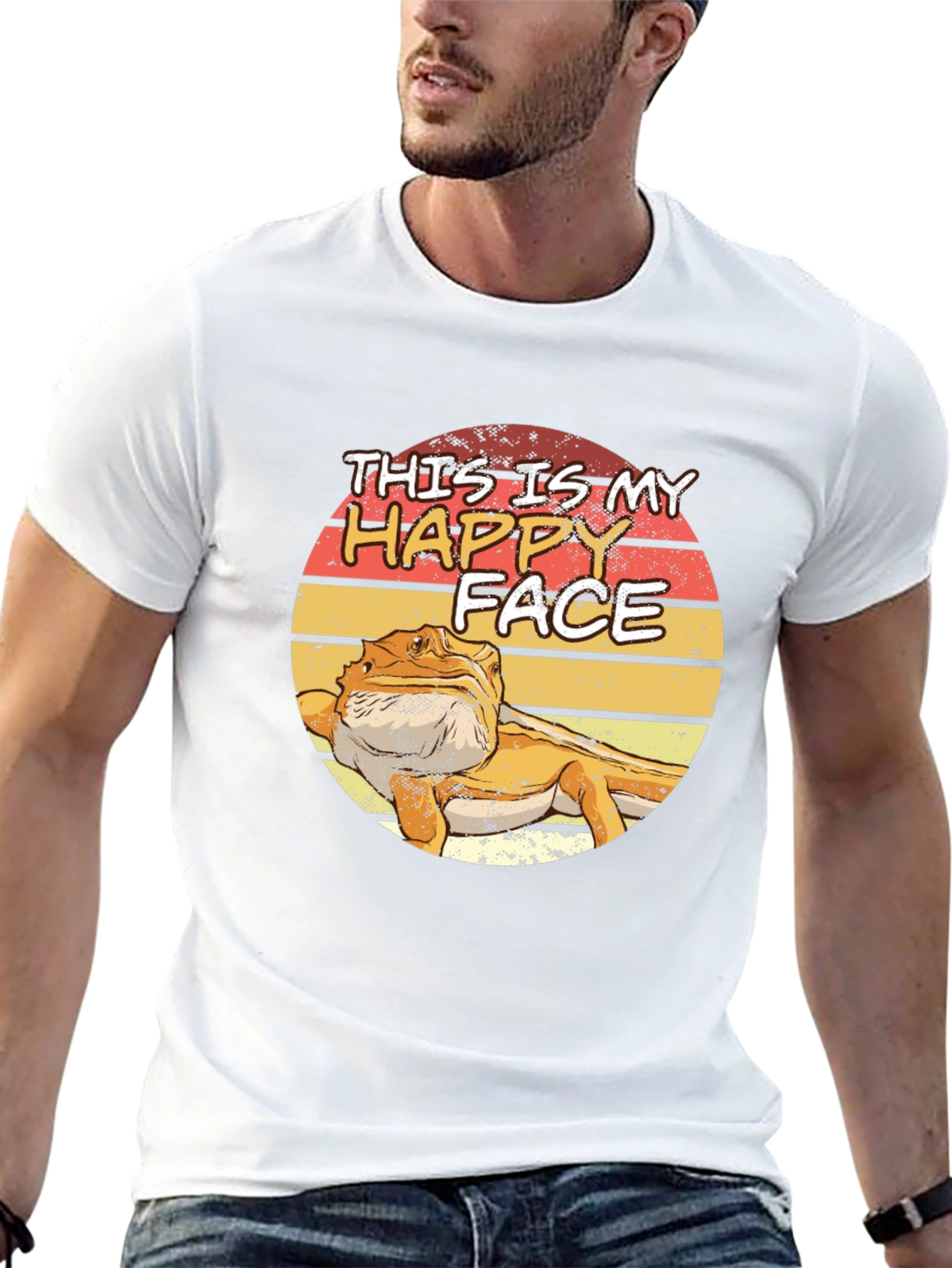 Bearded Dragon Happy Face T-Shirt - Lizard Lover Tee