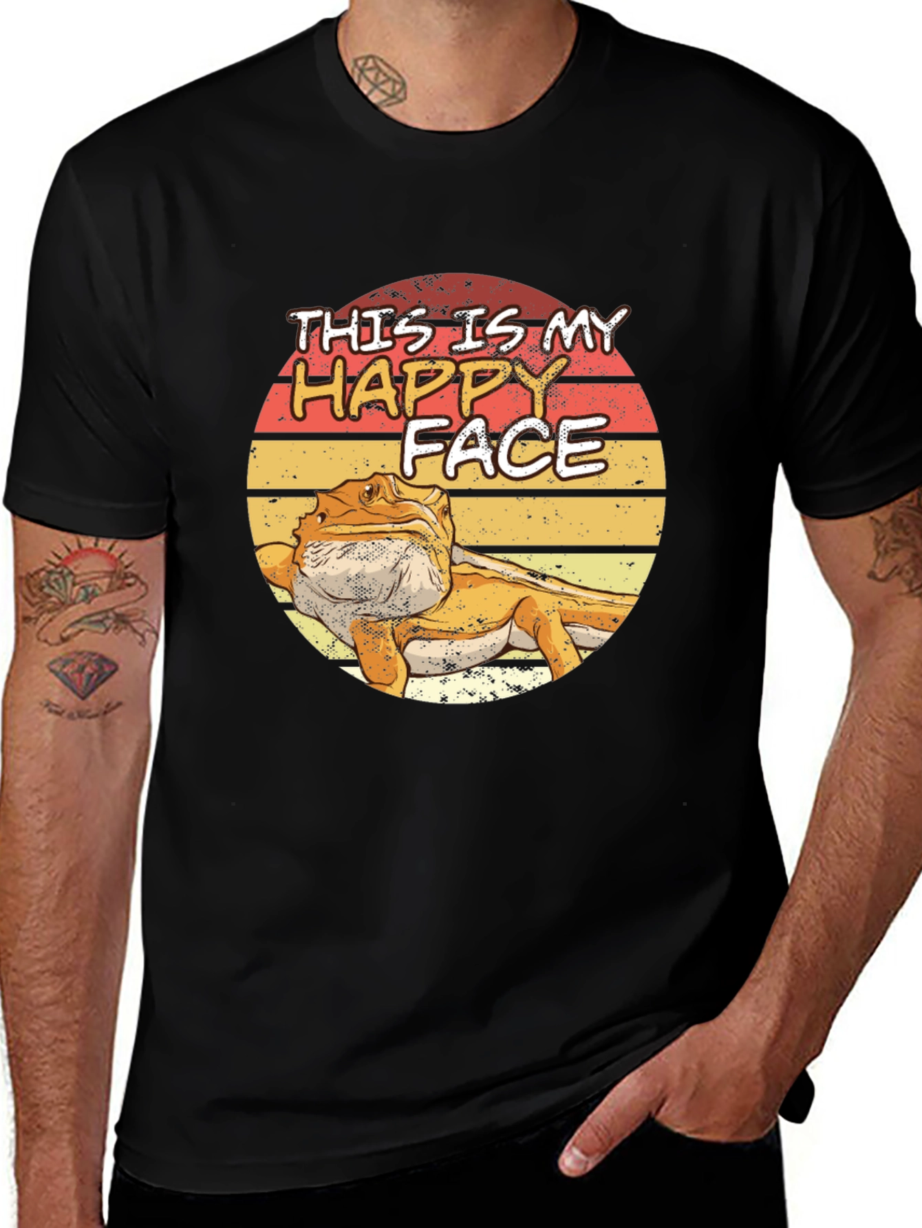 Bearded Dragon Happy Face T-Shirt - Lizard Lover Tee