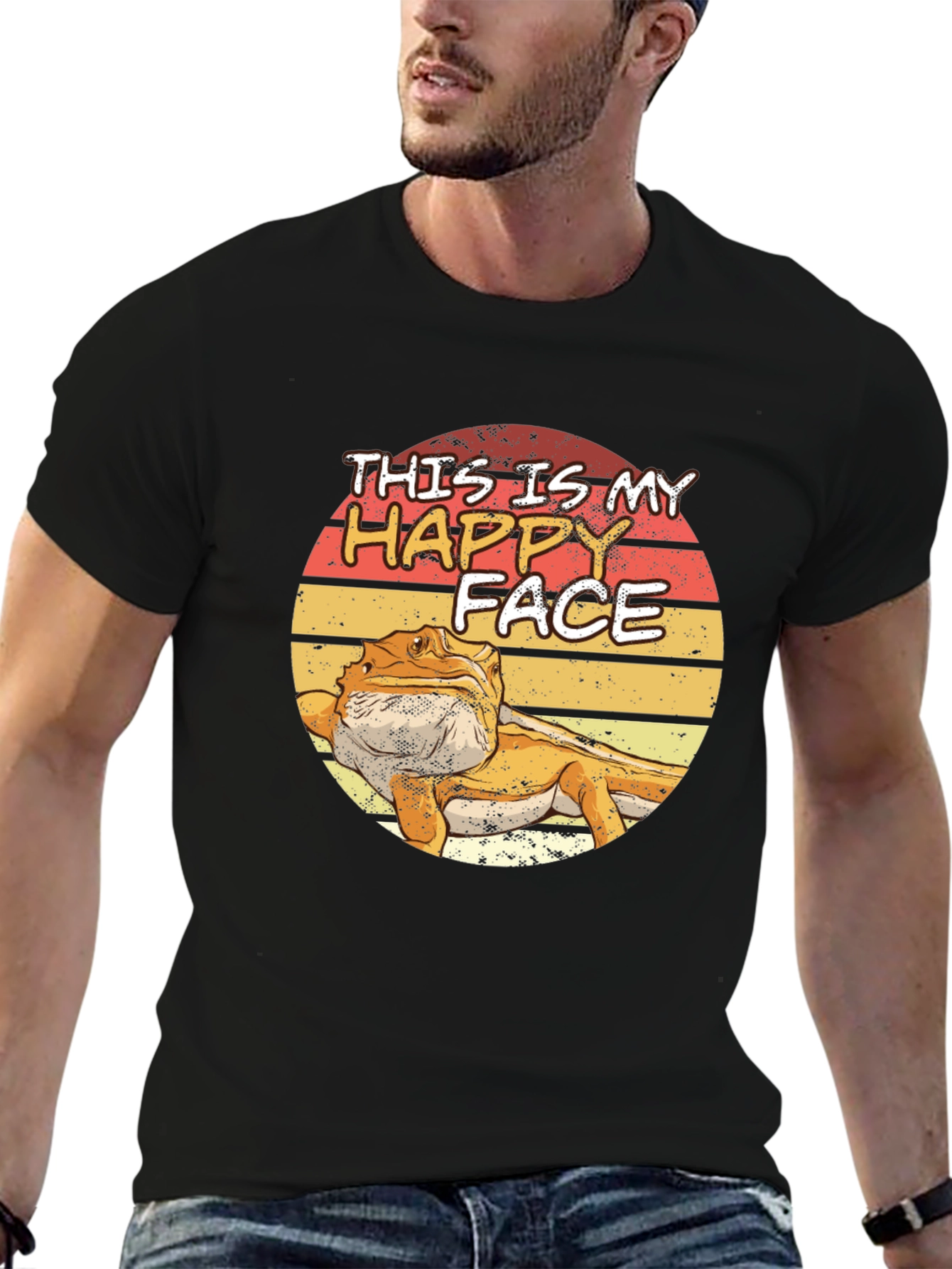 Bearded Dragon Happy Face T-Shirt - Lizard Lover Tee