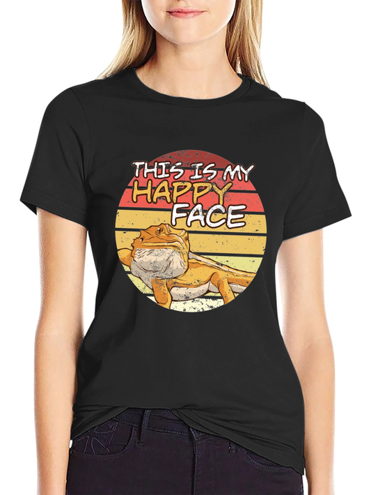 Bearded Dragon Happy Face T-Shirt - Lizard Lover Tee