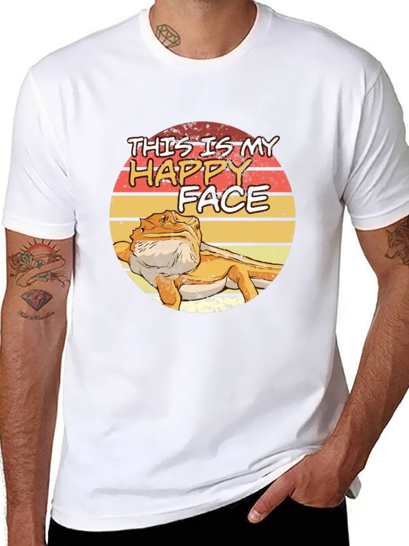 Bearded Dragon Happy Face T-Shirt - Lizard Lover Tee