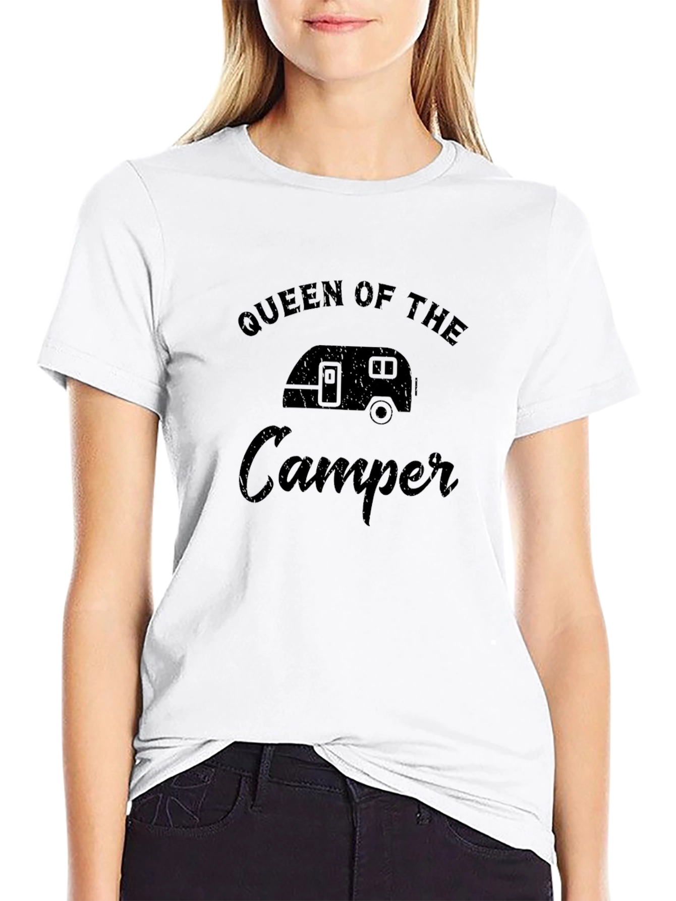 Queen of the Camper Graphic Tee - Black