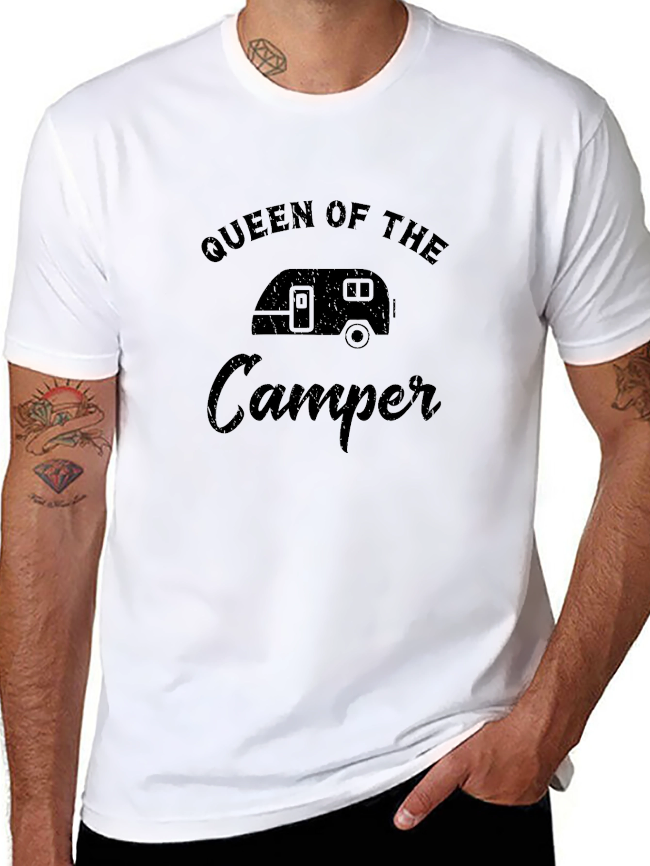 Queen of the Camper Graphic Tee - Black