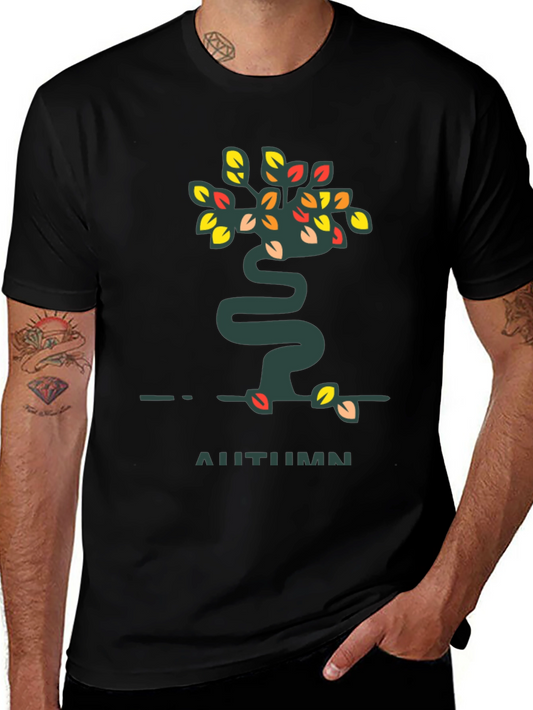 Autumn Tree Graphic Tee - Stylish Fall Fashion T-Shirt