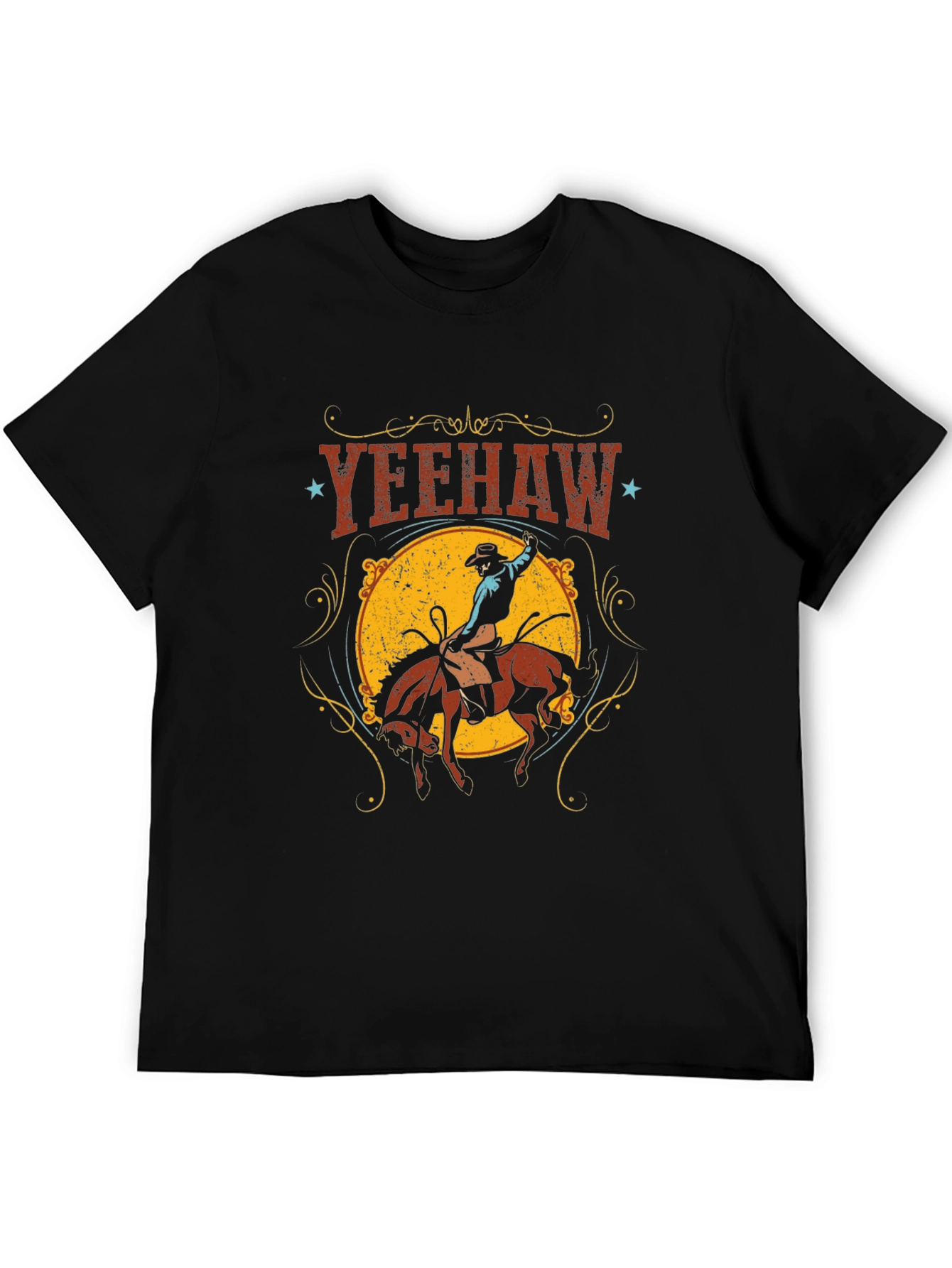 Yeehaw Cowboy Graphic T-Shirt - Black