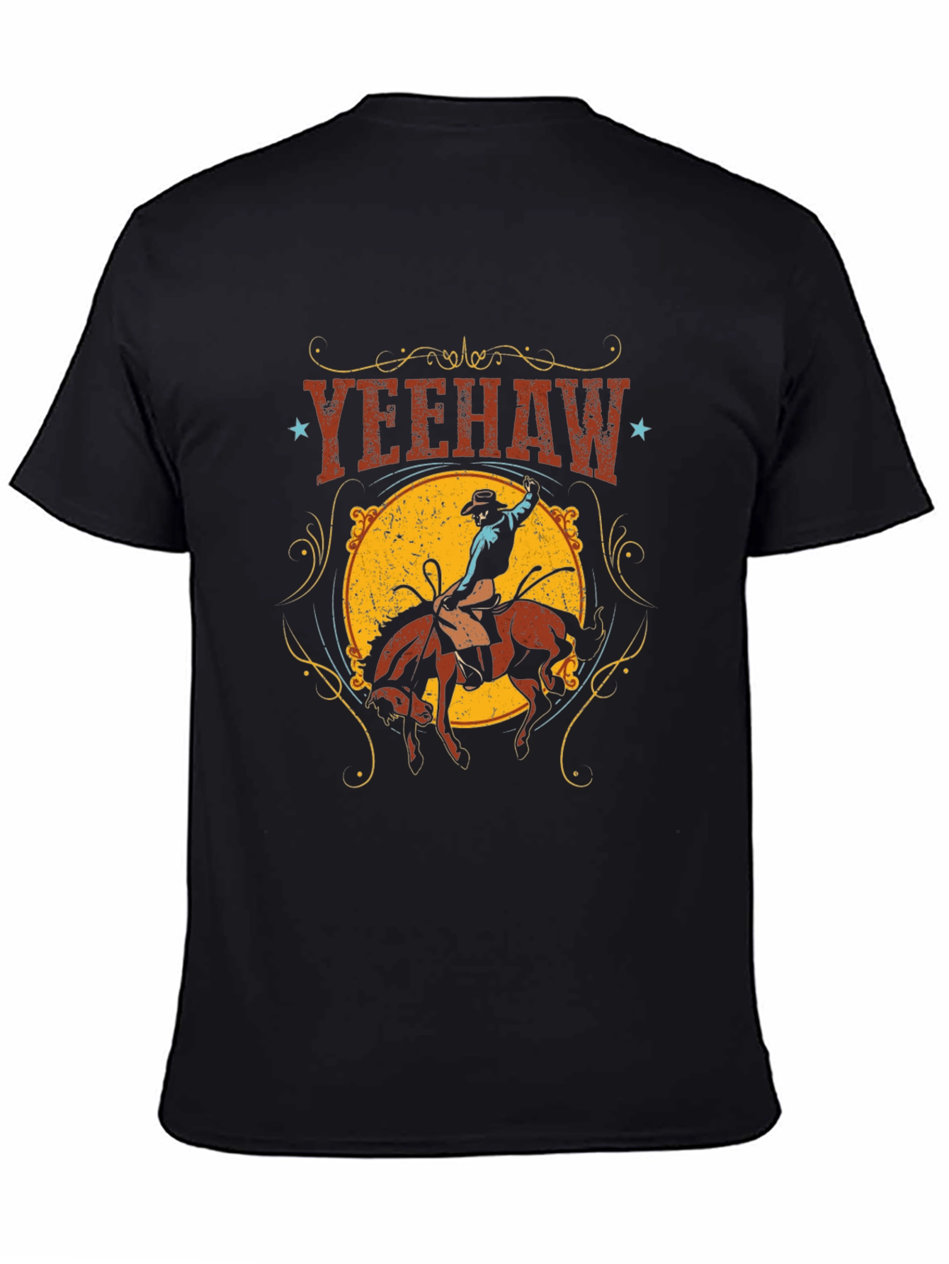 Yeehaw Cowboy Graphic T-Shirt - Black