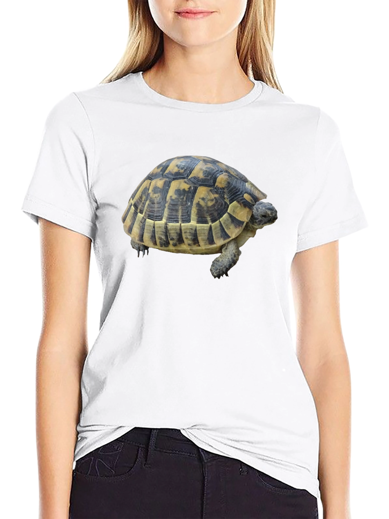 Turtle Graphic Tee - Black Cotton Shirt
