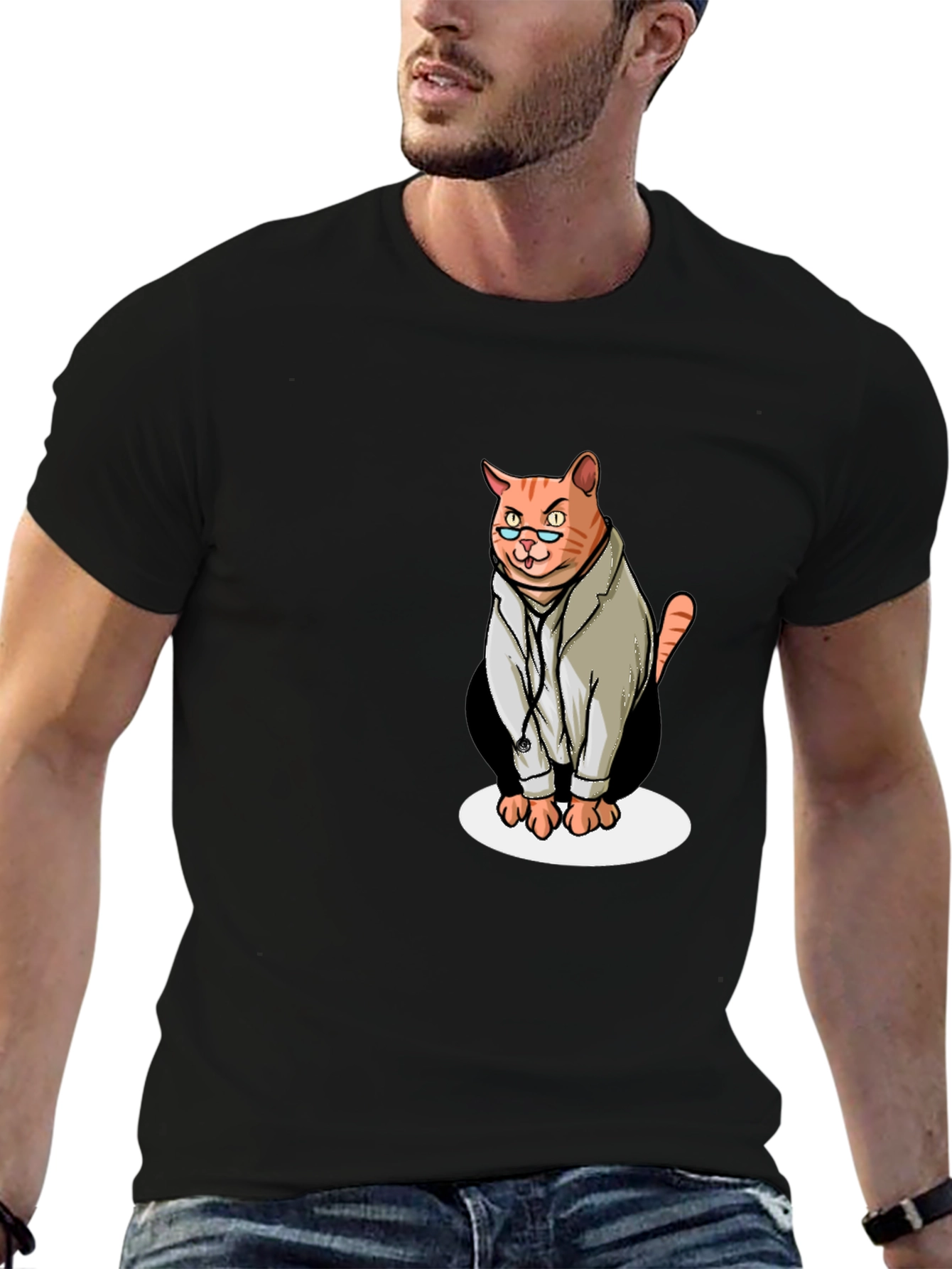 Doctor Cat Graphic T-Shirt - Funny Novelty Tee