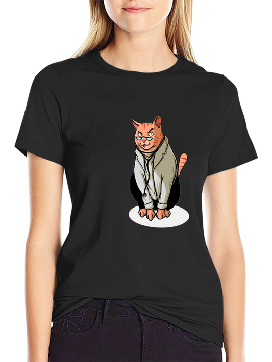 Doctor Cat Graphic T-Shirt - Funny Novelty Tee