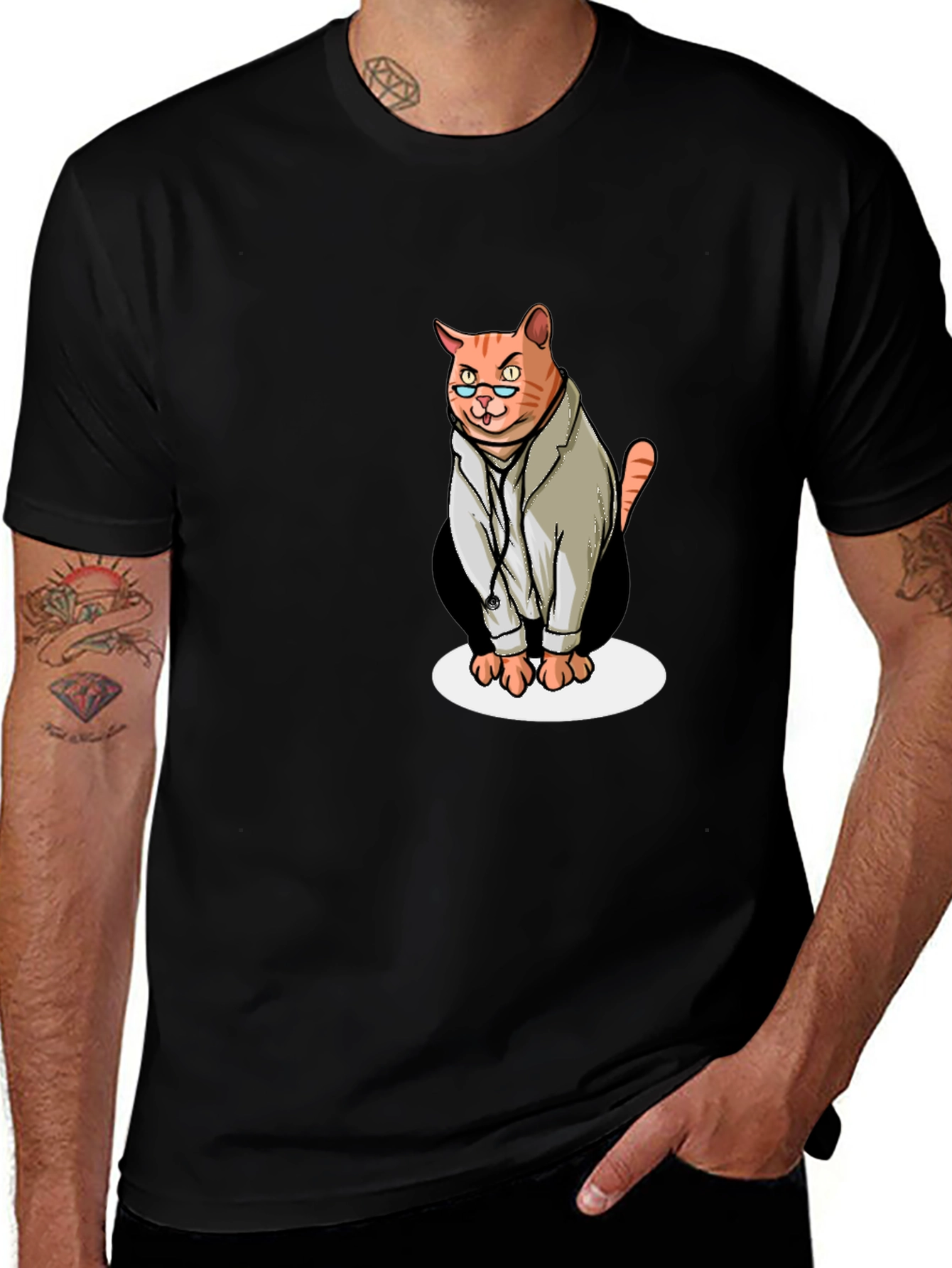 Doctor Cat Graphic T-Shirt - Funny Novelty Tee