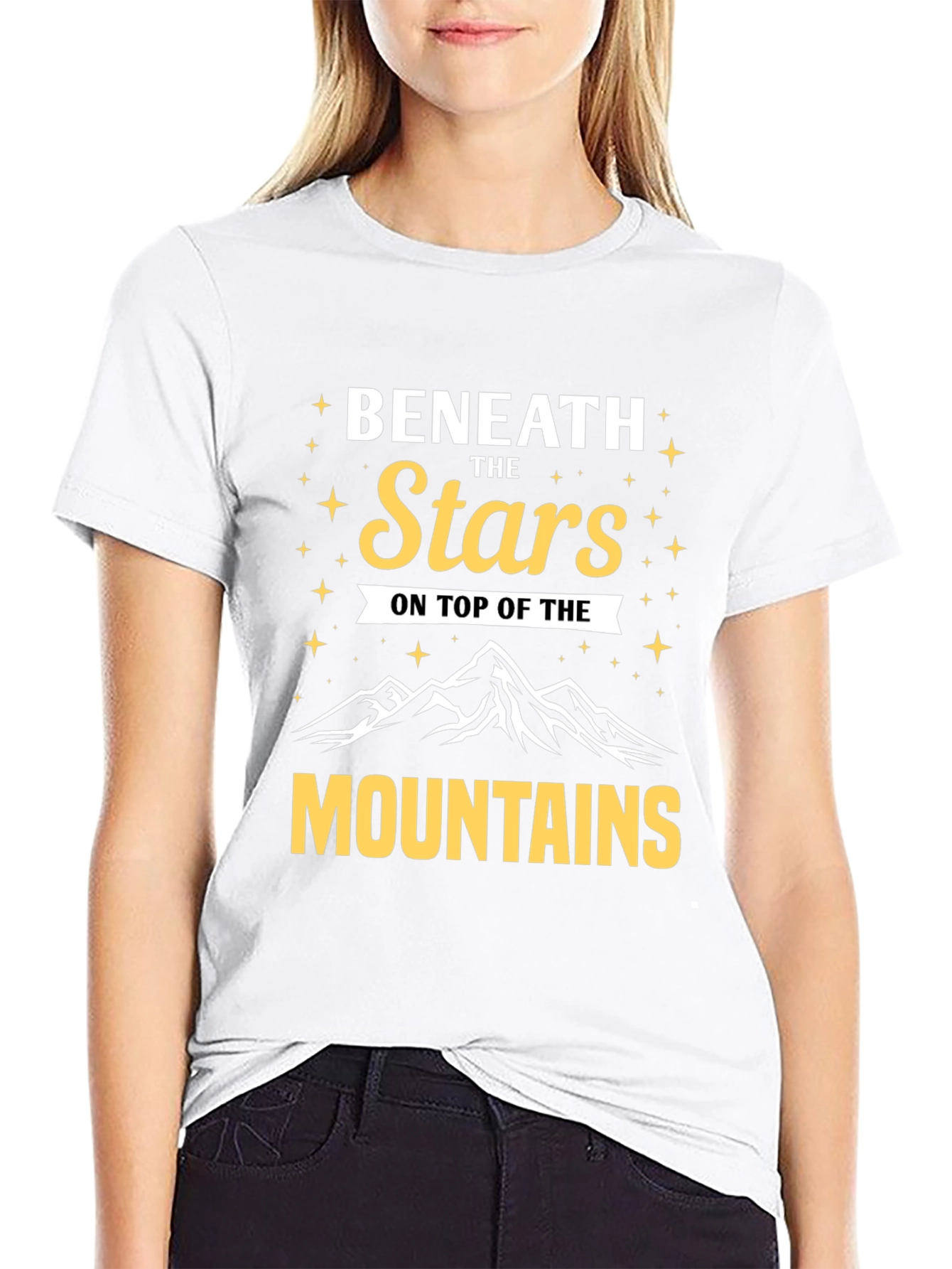Beneath the Stars Mountains Graphic T-Shirt