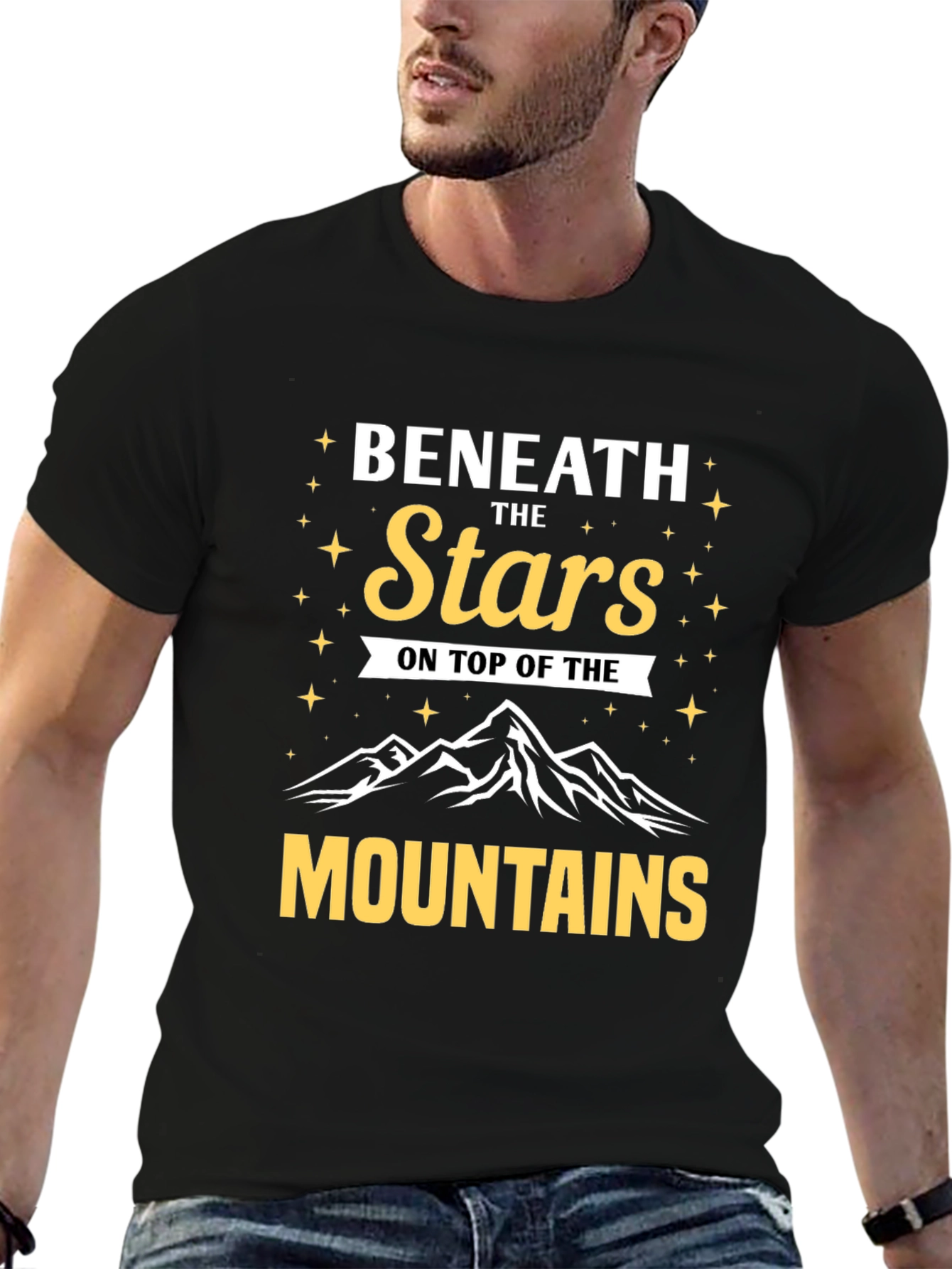 Beneath the Stars Mountains Graphic T-Shirt