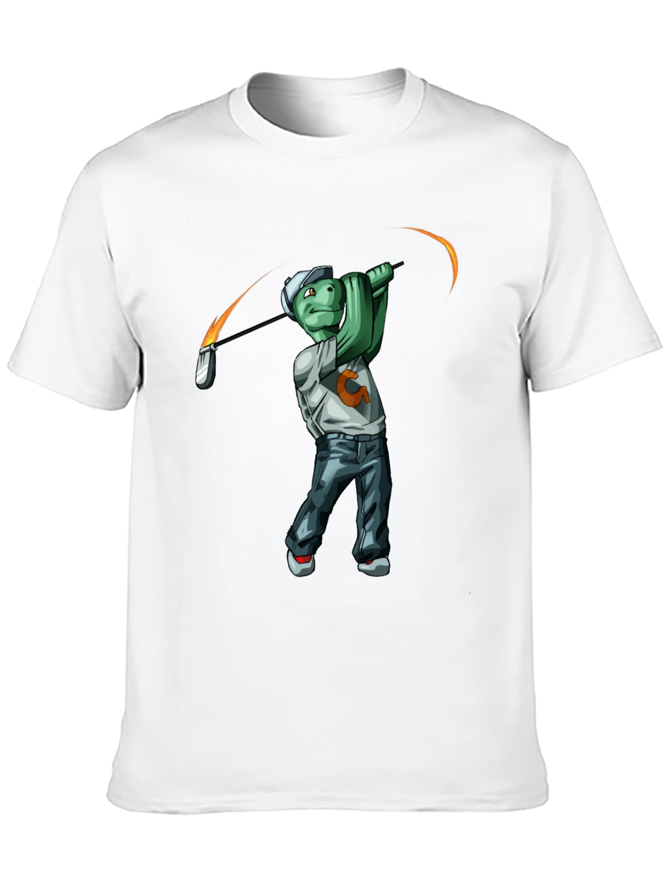 Golfing Turtle Graphic T-Shirt - Funny Tee