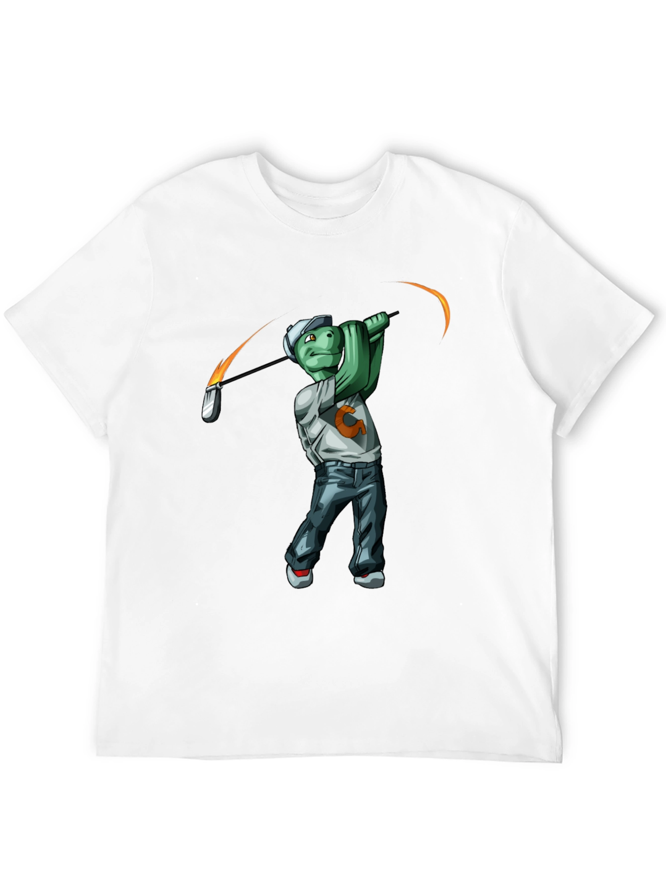 Golfing Turtle Graphic T-Shirt - Funny Tee