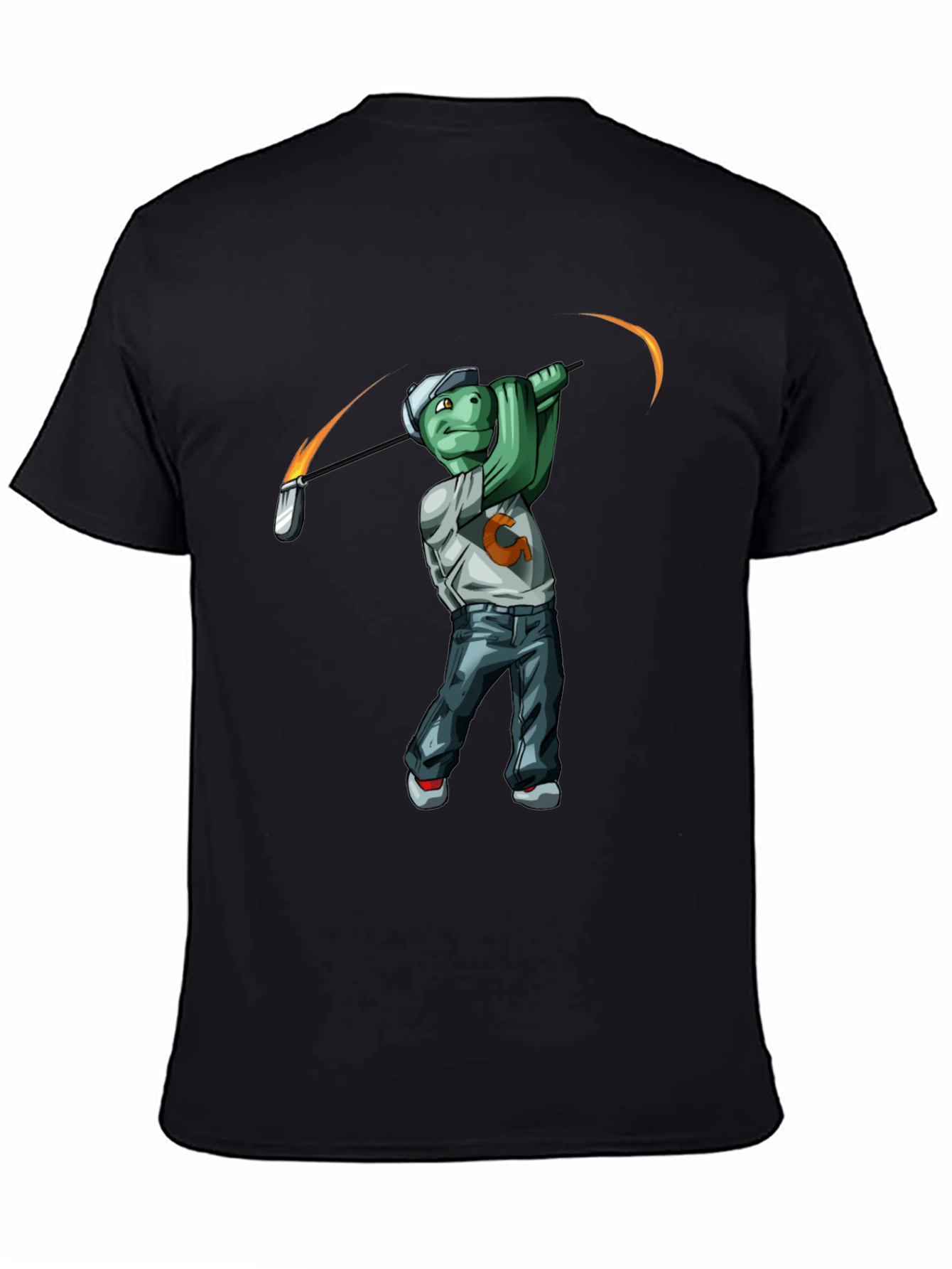 Golfing Turtle Graphic T-Shirt - Funny Tee