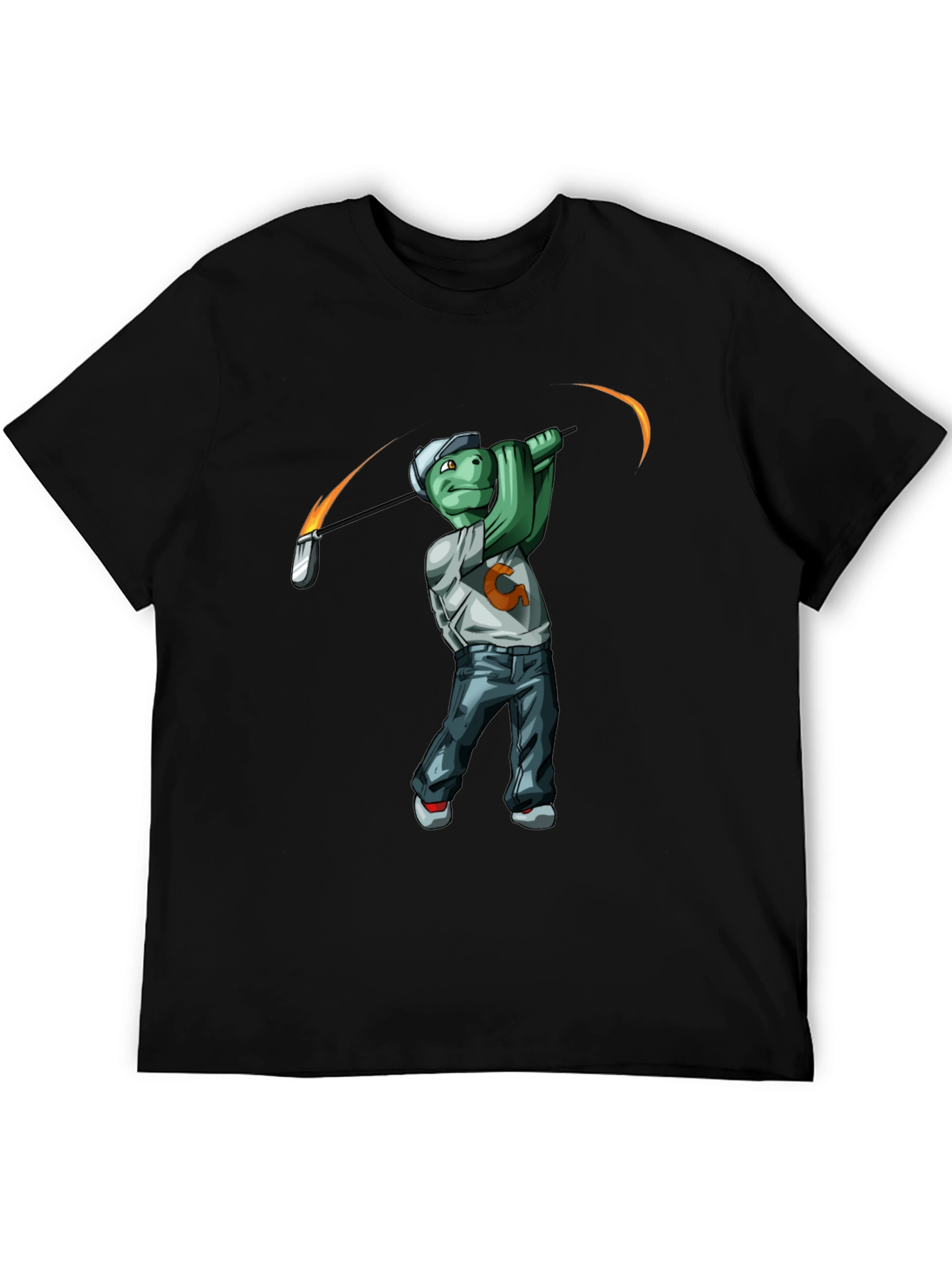 Golfing Turtle Graphic T-Shirt - Funny Tee