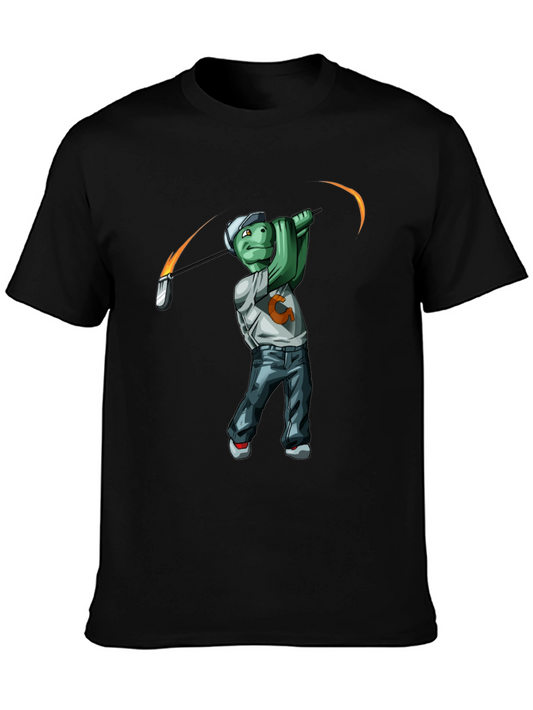 Golfing Turtle Graphic T-Shirt - Funny Tee
