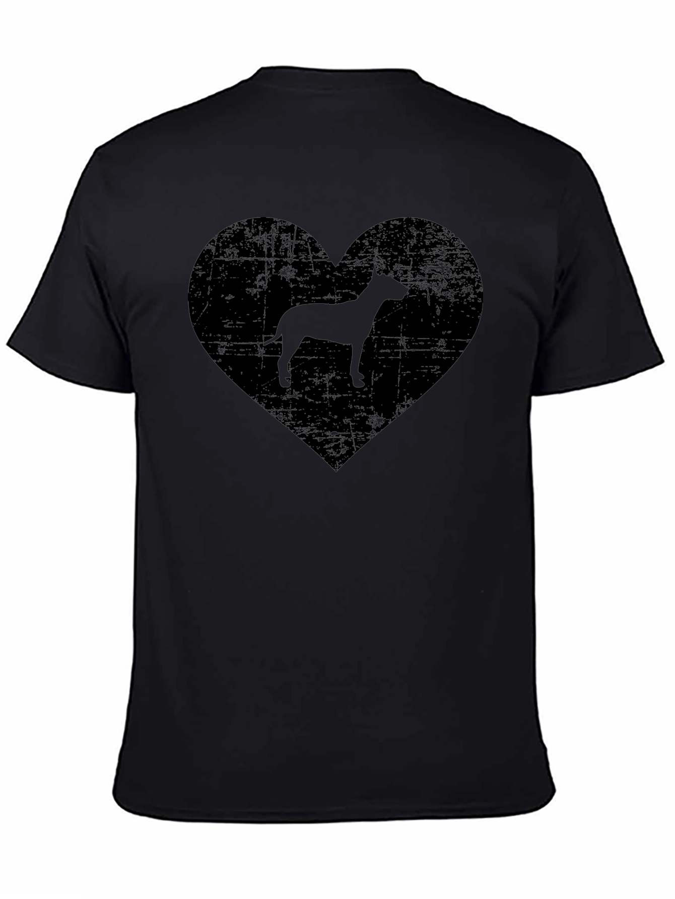 Dog Lover Heart Graphic Tee - Black