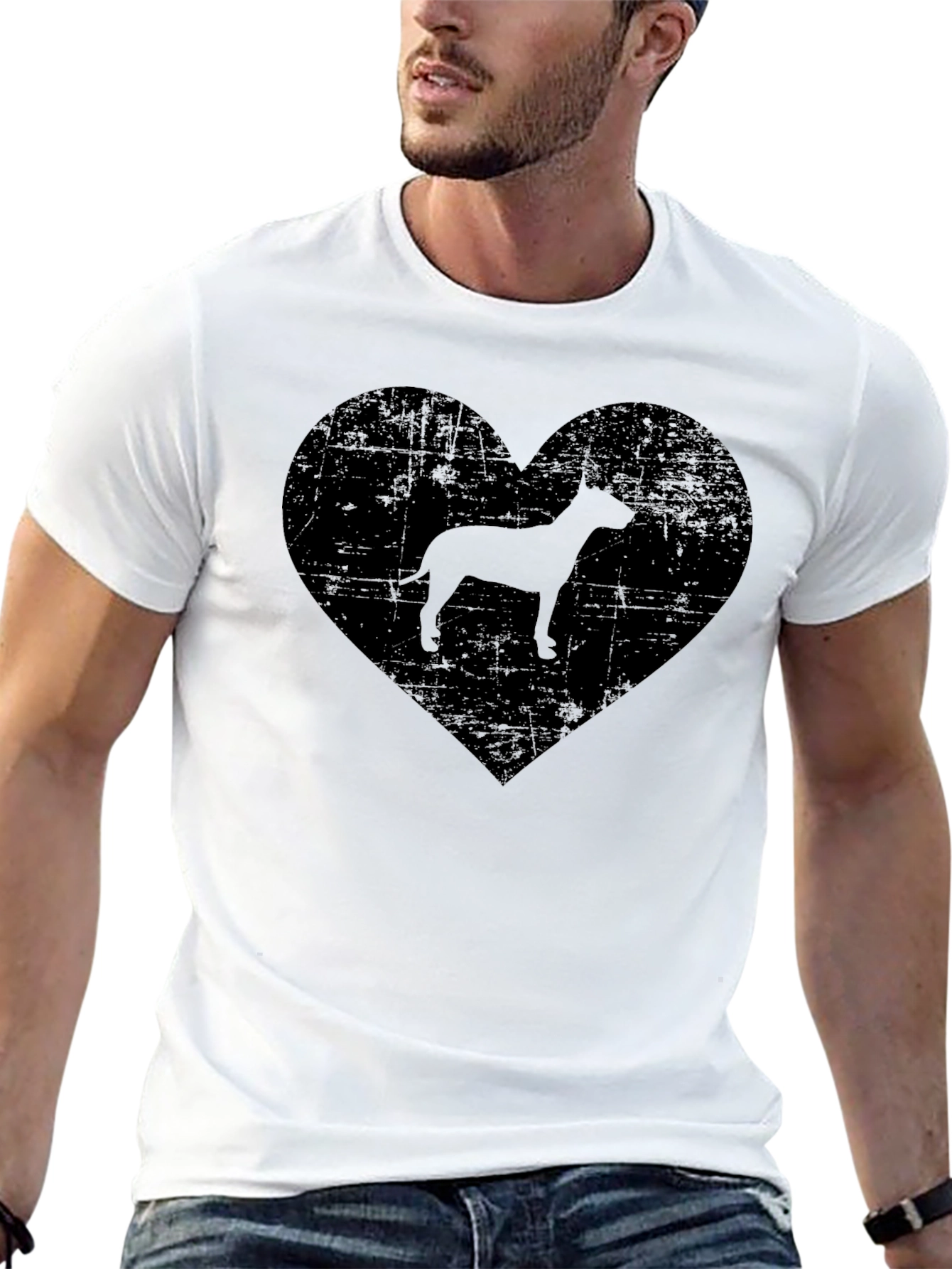 Dog Lover Heart Graphic Tee - Black