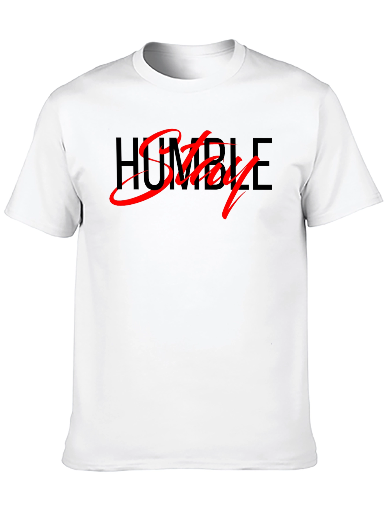 Stay Humble Black Tee - Stylish Red Script