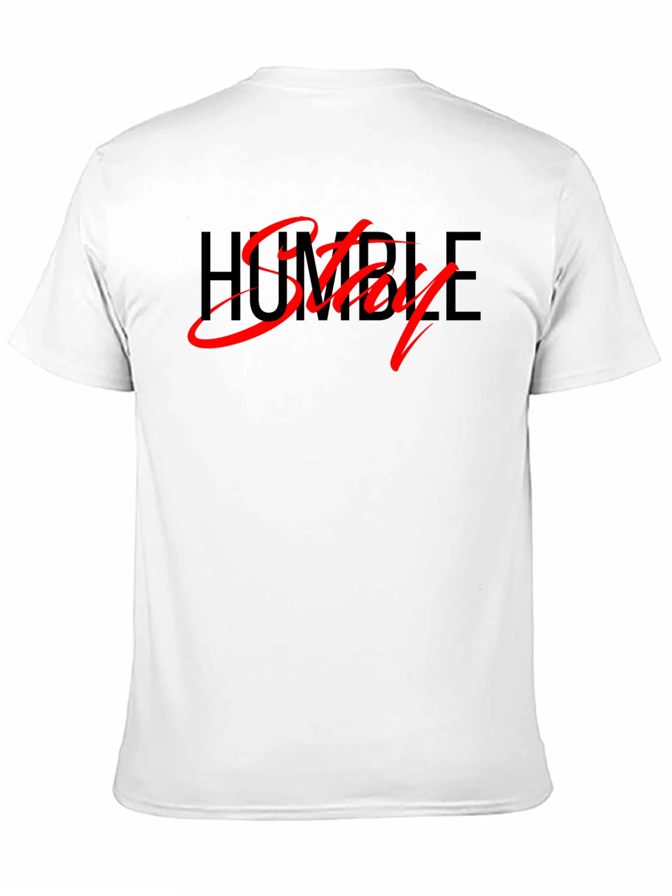 Stay Humble Black Tee - Stylish Red Script