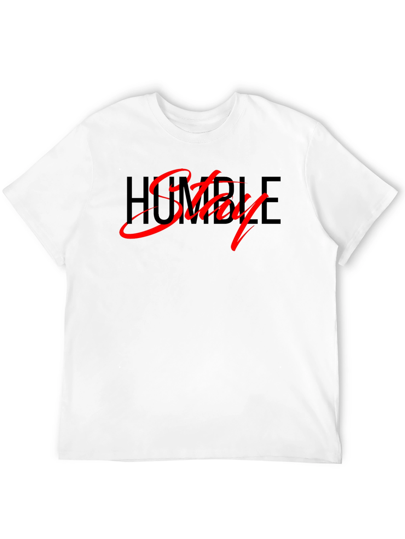 Stay Humble Black Tee - Stylish Red Script