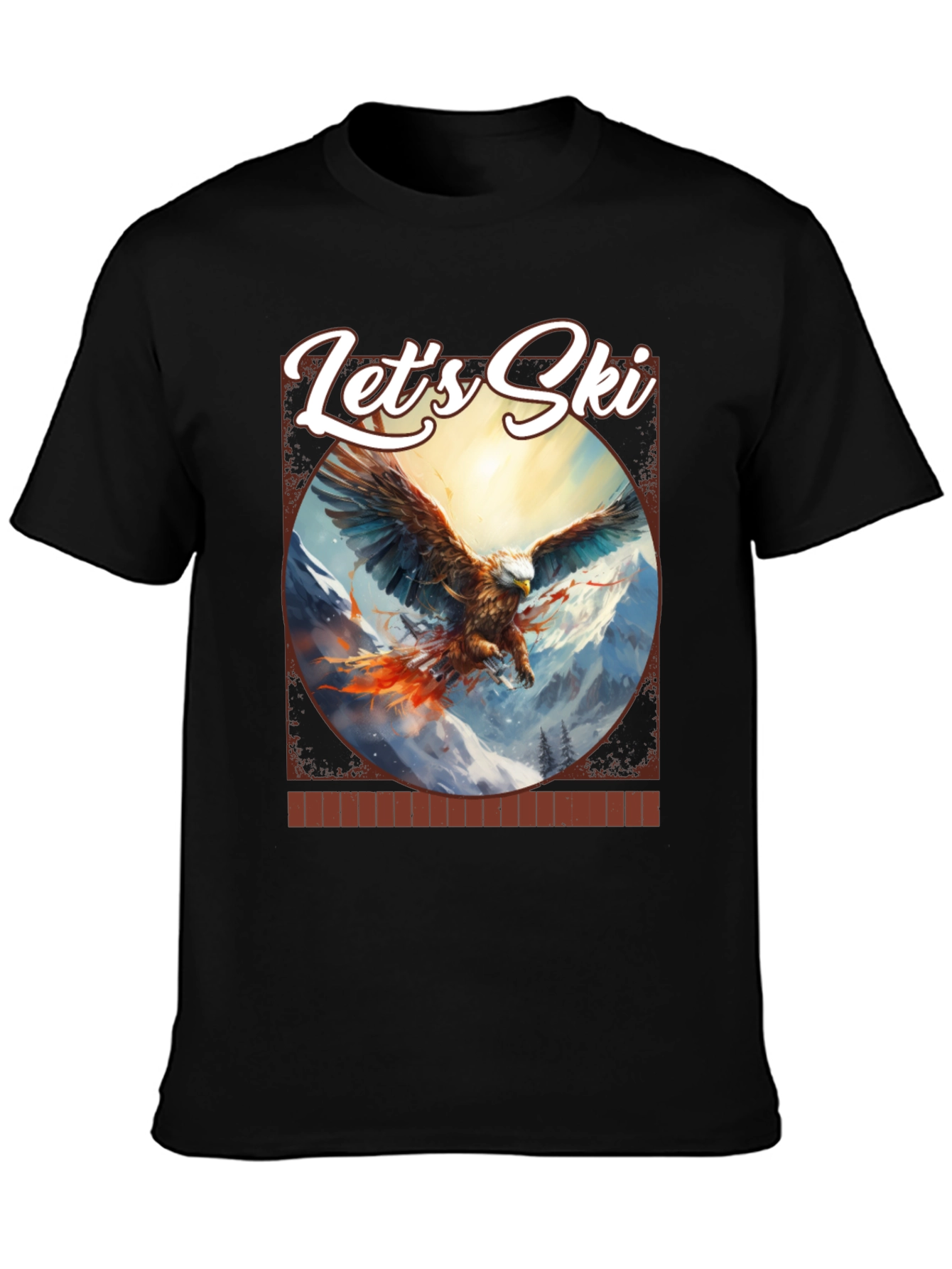 Lets Ski Eagle Graphic Tee - Mountain Adventure Shirt