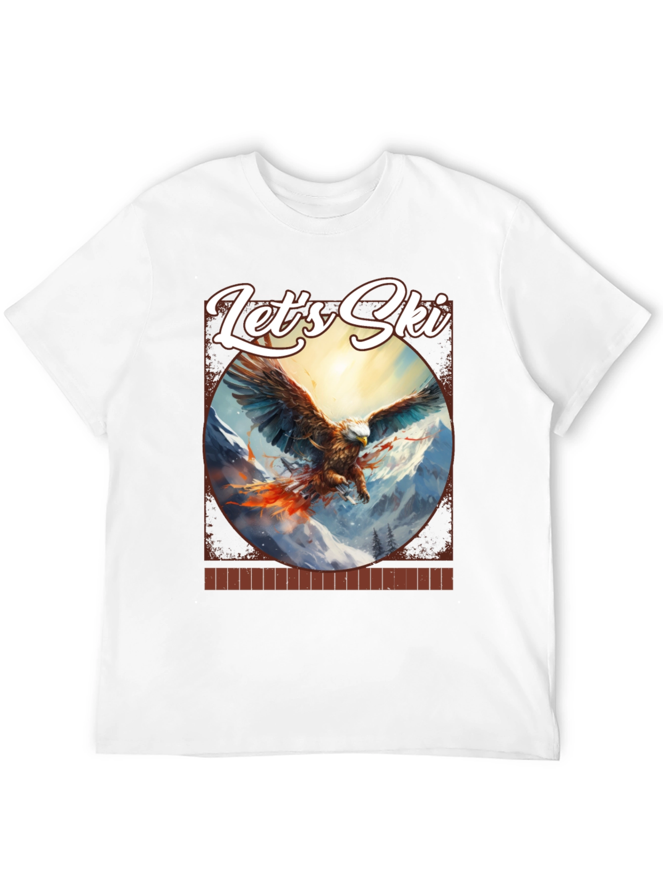 Lets Ski Eagle Graphic Tee - Mountain Adventure Shirt