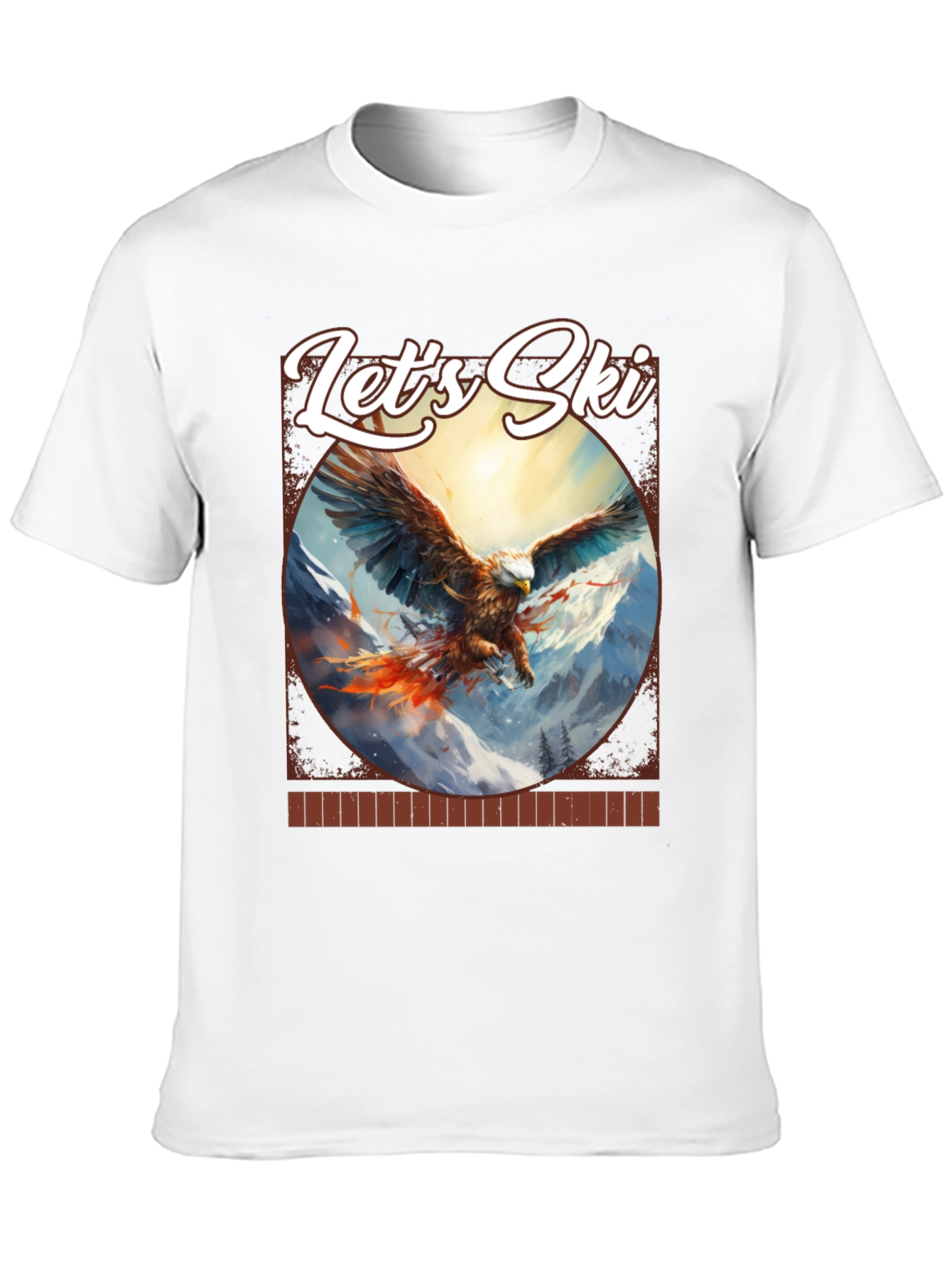 Lets Ski Eagle Graphic Tee - Mountain Adventure Shirt