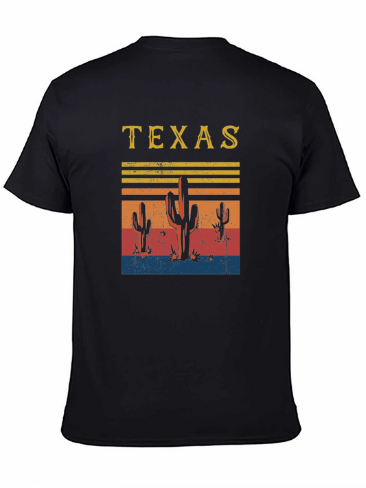 Texas Cactus Graphic T-Shirt - Retro Style