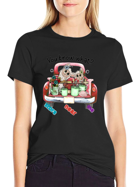 Cute Lambs in Truck T-Shirt