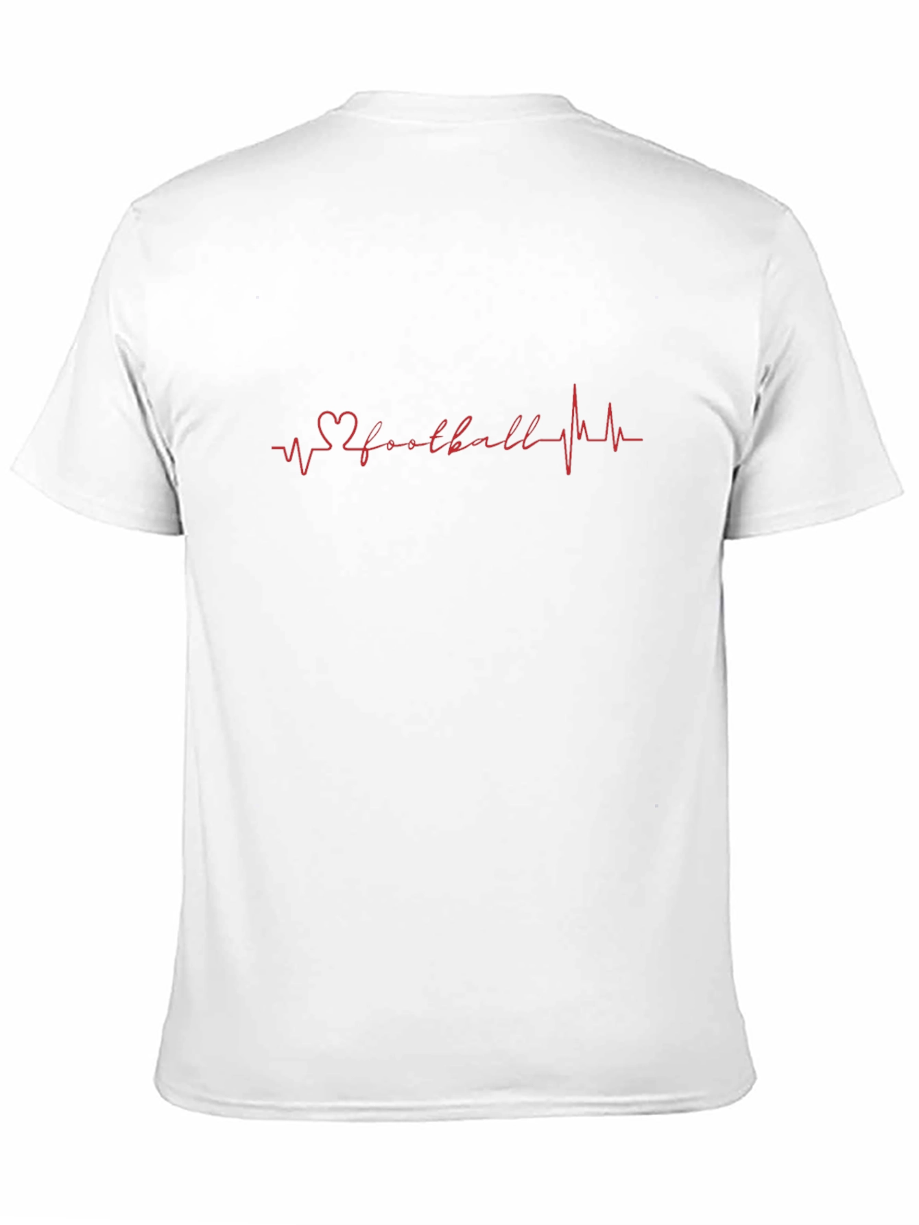 Football Heartbeat Graphic Tee - Black Casual T-Shirt