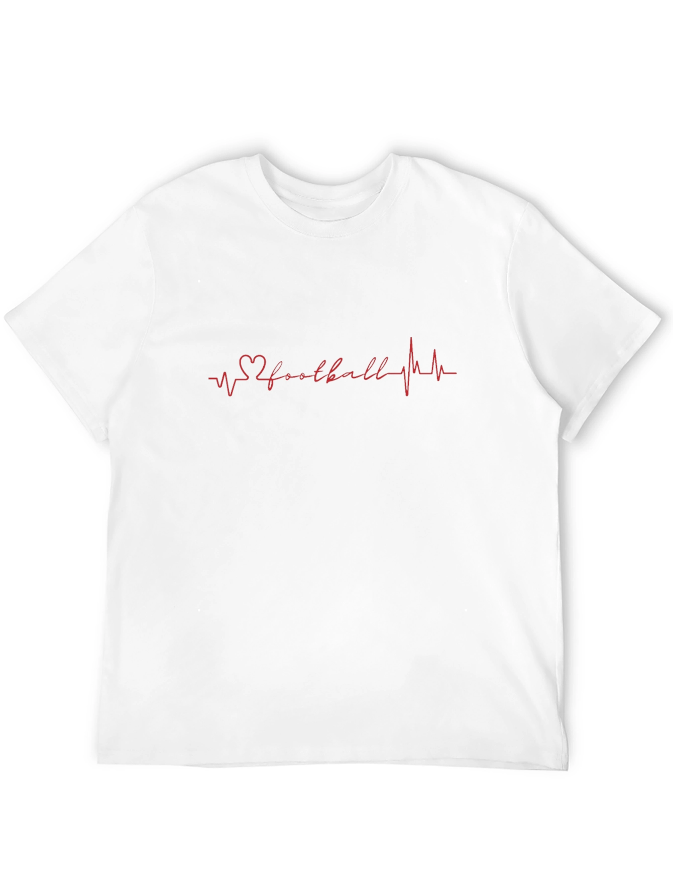 Football Heartbeat Graphic Tee - Black Casual T-Shirt
