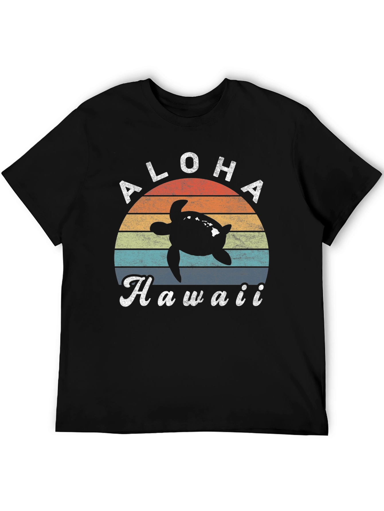 Aloha Hawaii Turtle Sunset Graphic Tee