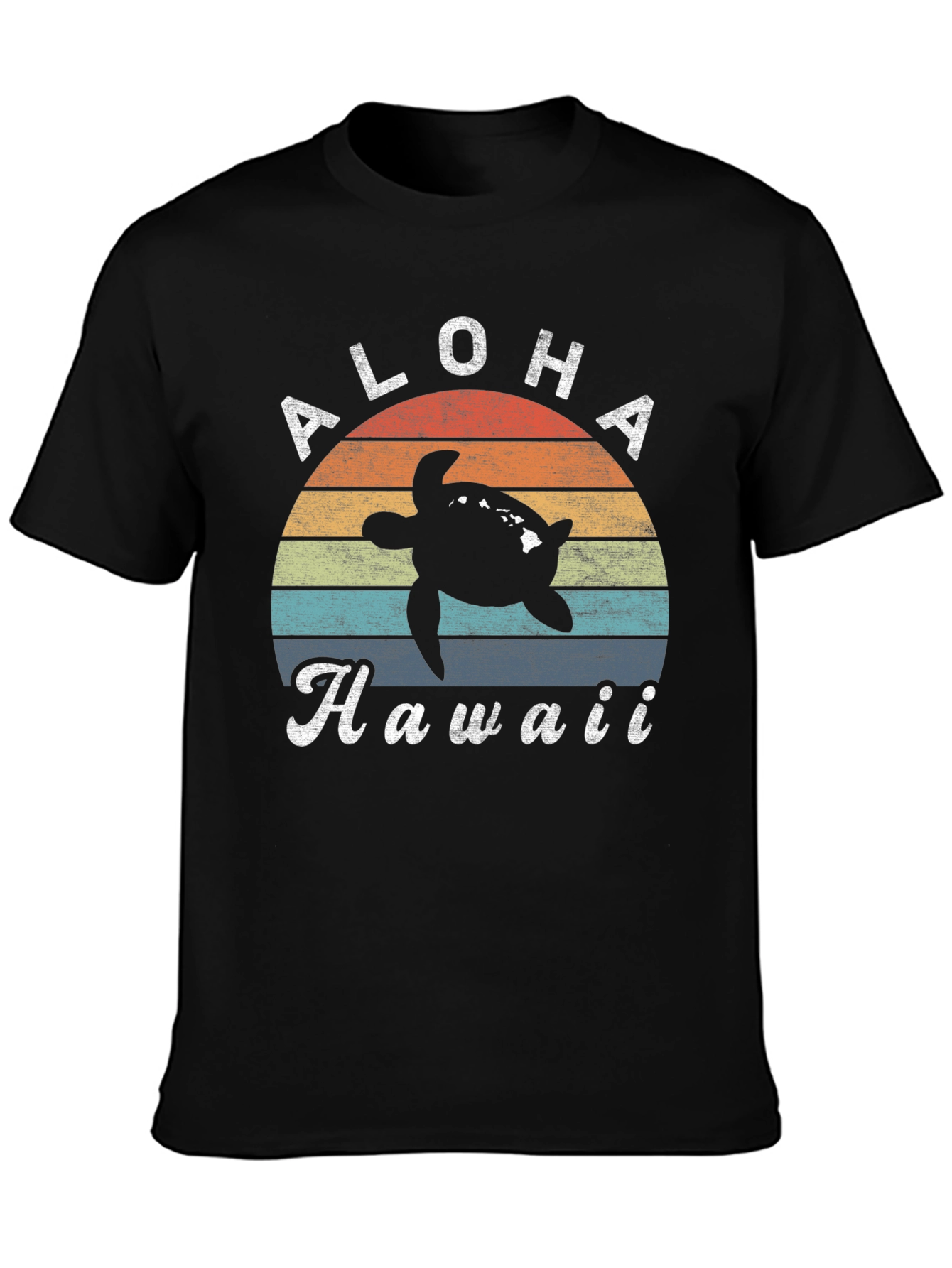 Aloha Hawaii Turtle Sunset Graphic Tee