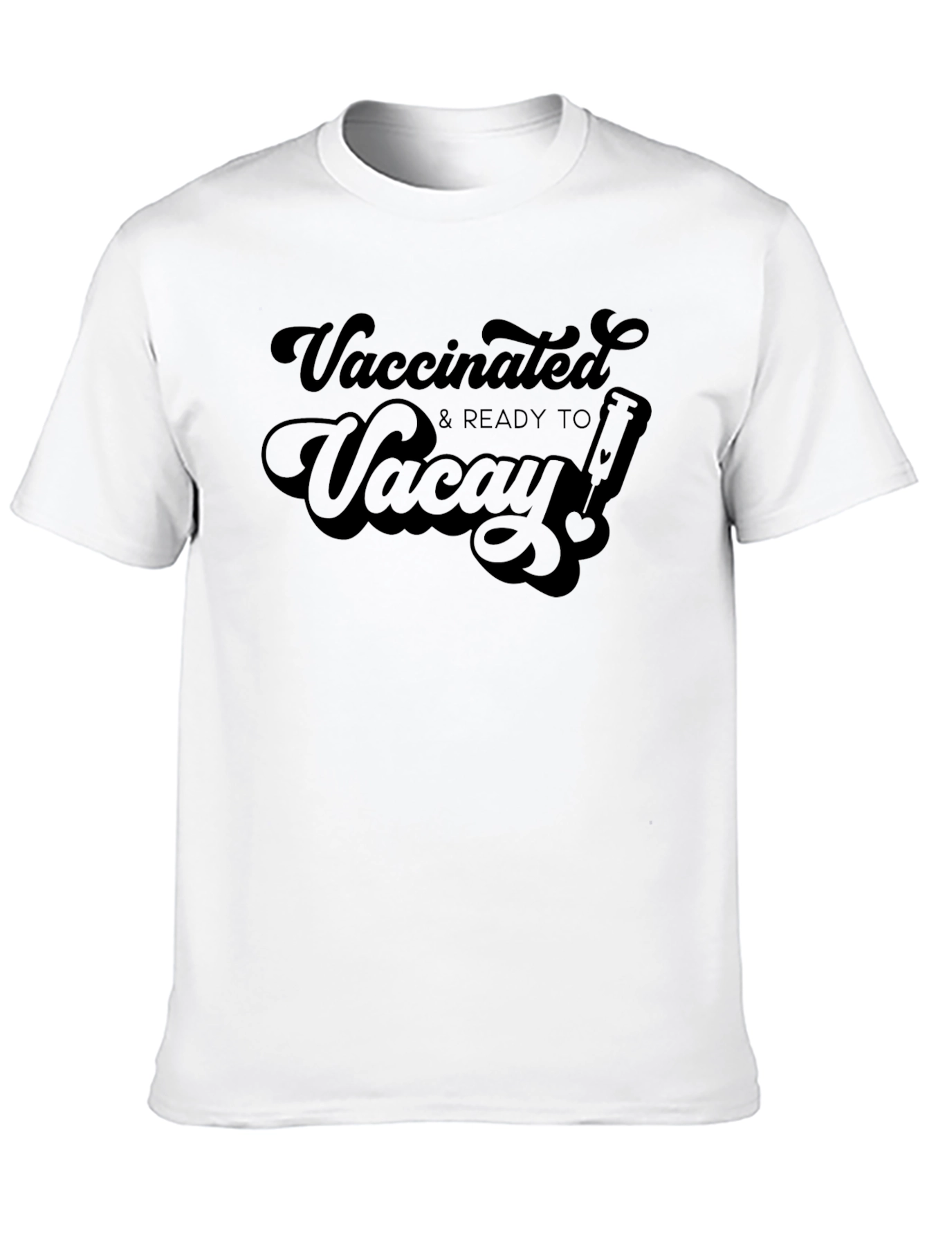 Vaccinated & Ready to Vacay Black Graphic T-Shirt