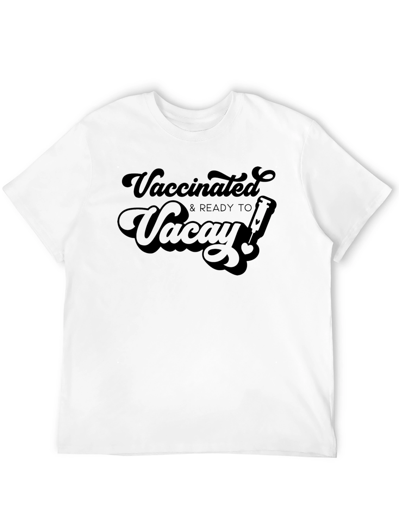 Vaccinated & Ready to Vacay Black Graphic T-Shirt