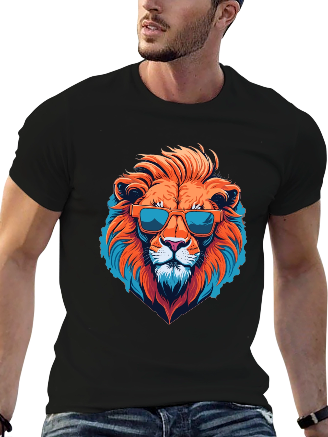 Cool Lion Graphic Tee - Black T-Shirt