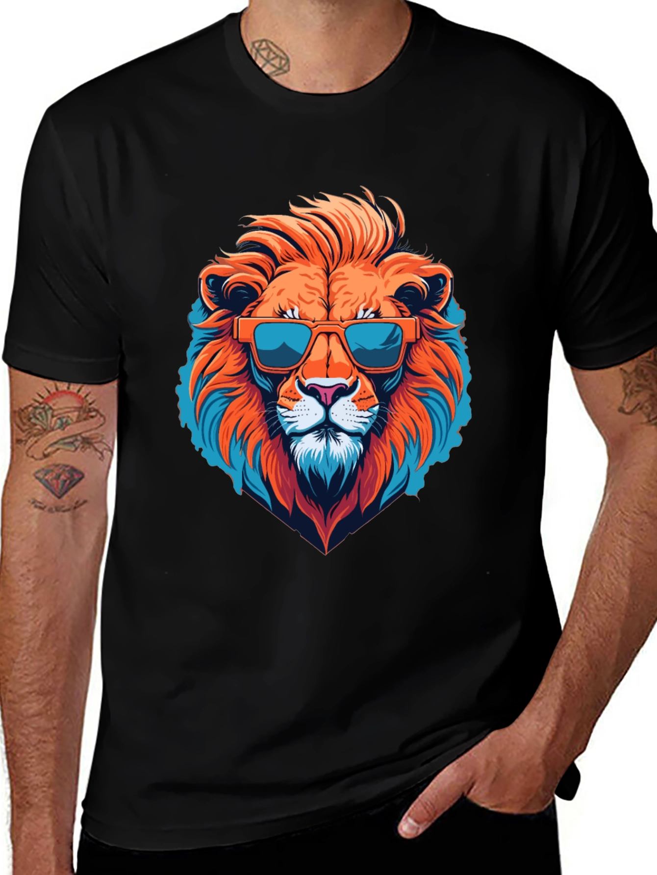 Cool Lion Graphic Tee - Black T-Shirt