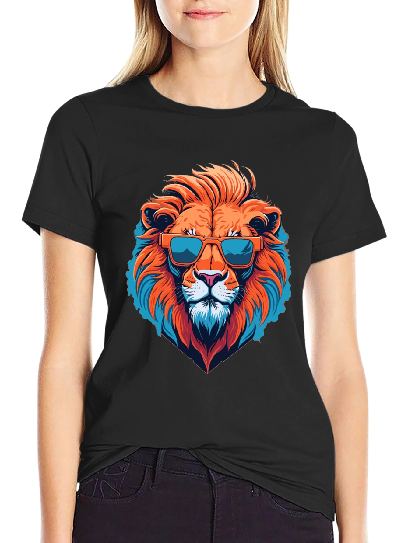 Cool Lion Graphic Tee - Black T-Shirt