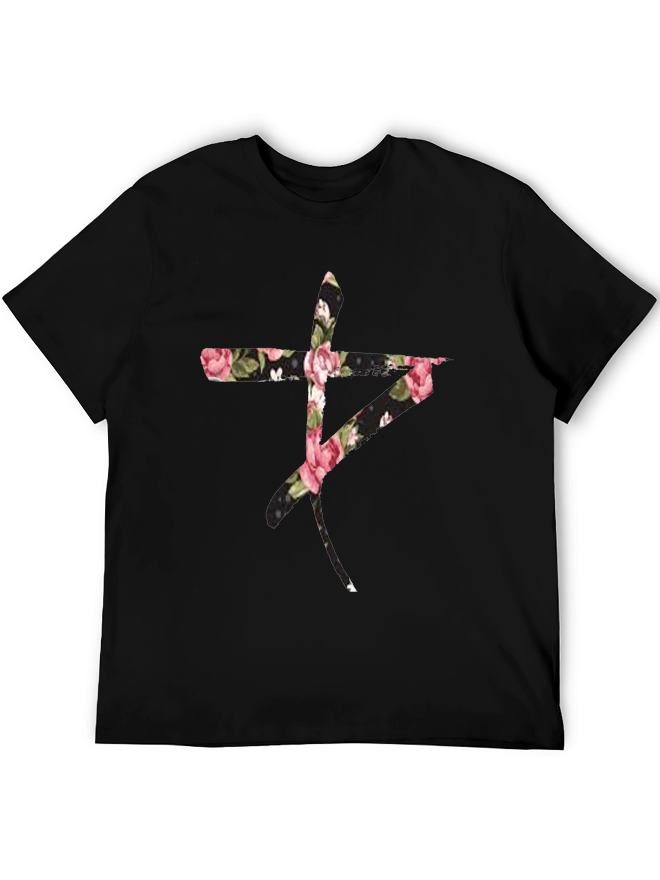 Floral Symbol Black T-Shirt