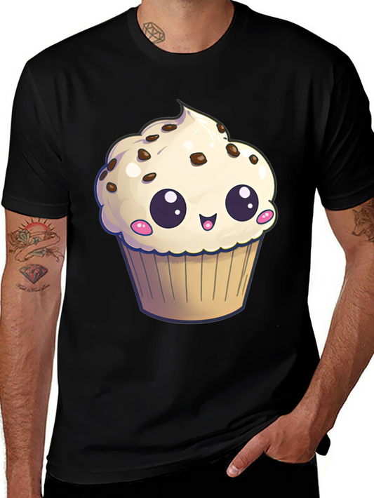 Cute Cupcake Graphic T-Shirt - Black