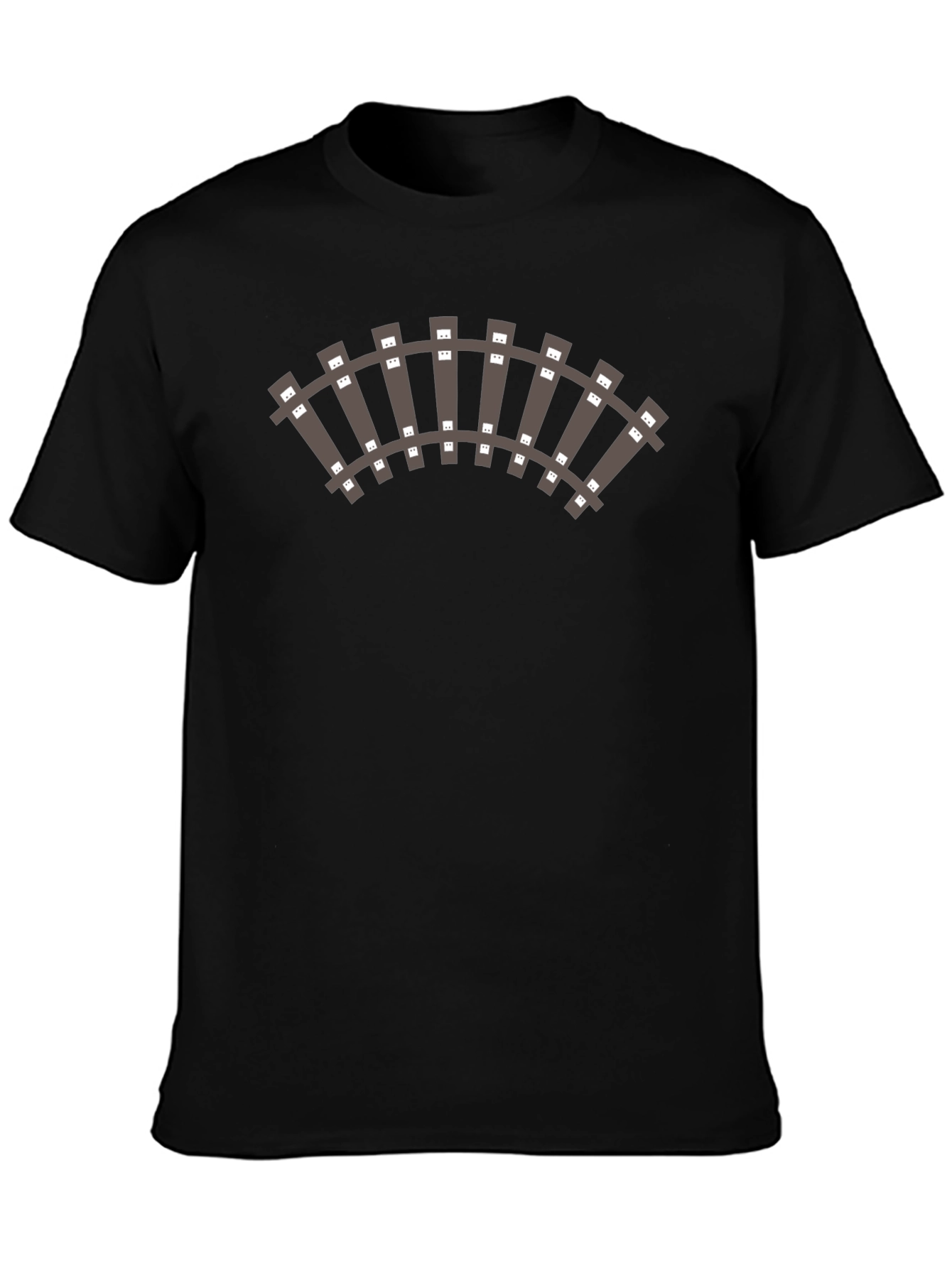 Train Track Graphic Black T-Shirt